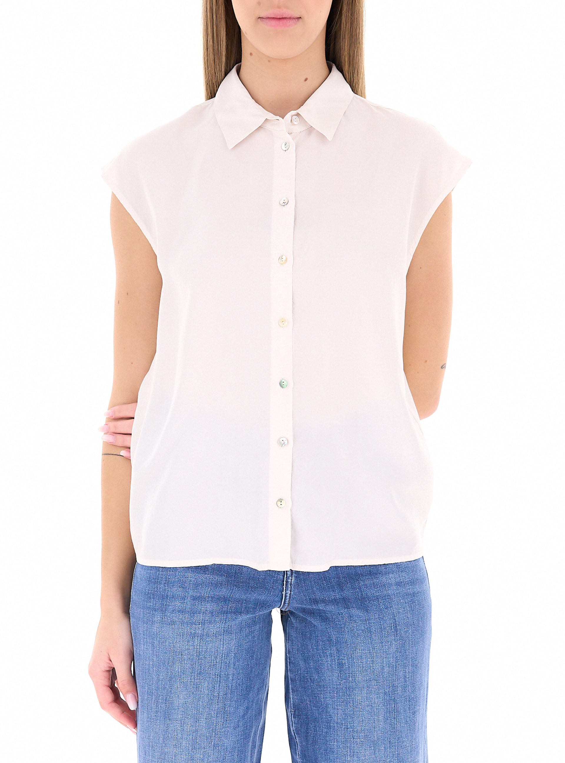 I BLUES Camicia in seta PANNA 44