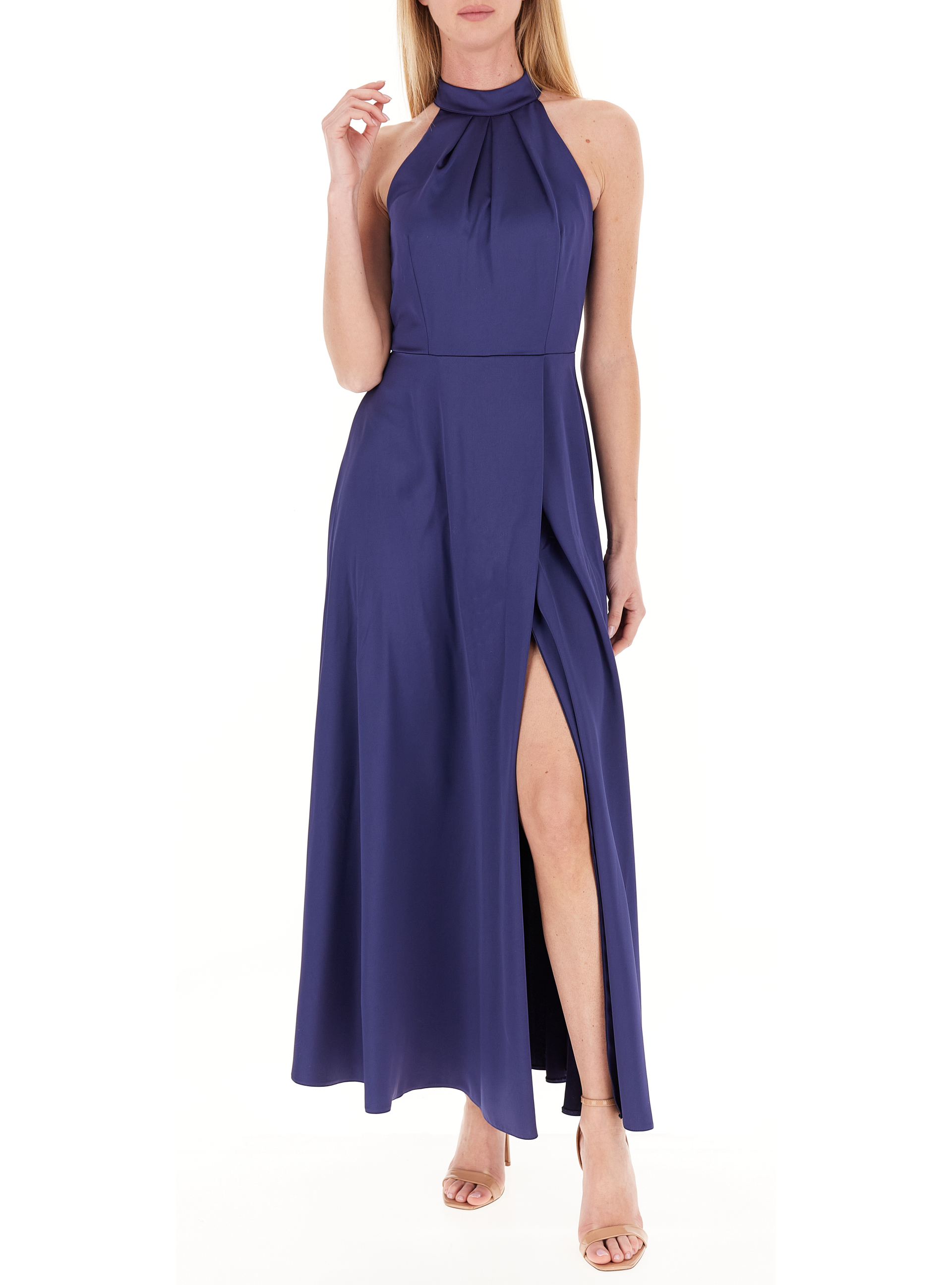 Abito con spacco BLU NAVY M