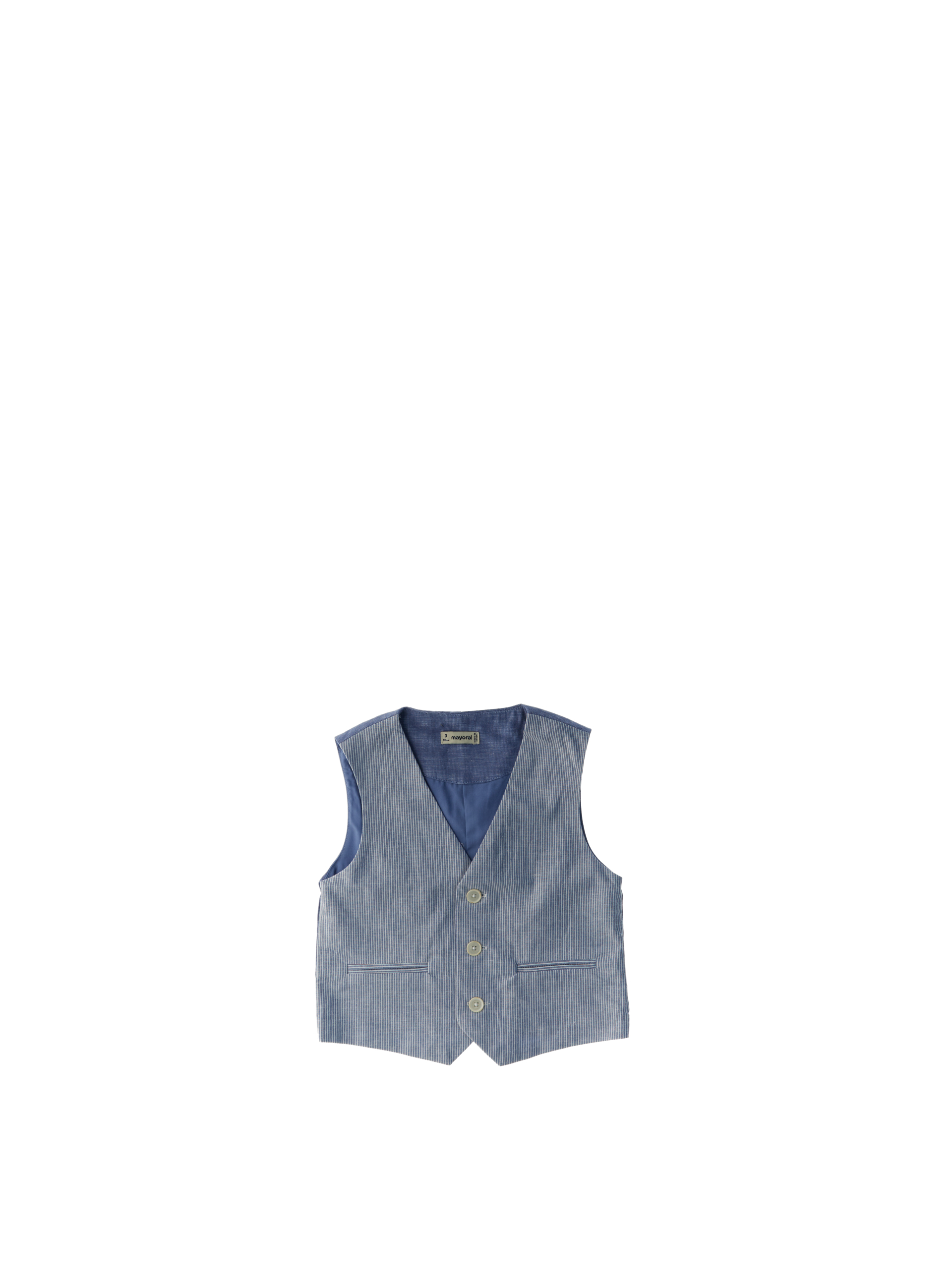 Gilet misto lino AZZURRO POLVERE 5