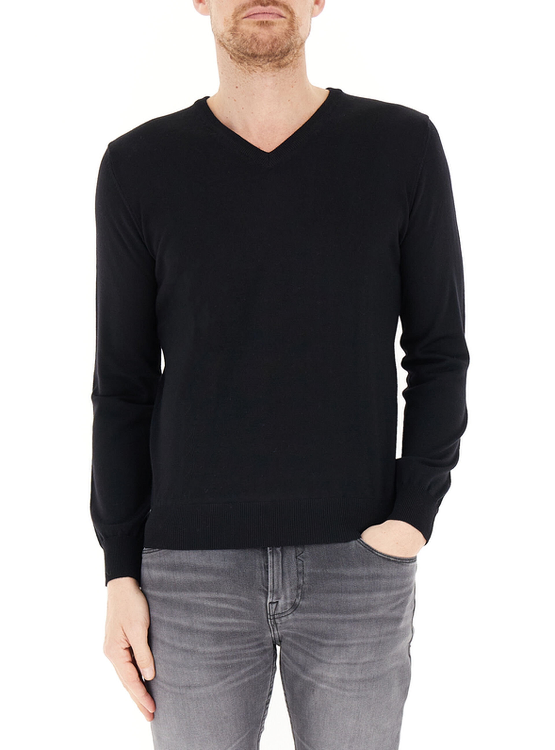 Maglione lana merino extrafine NERO