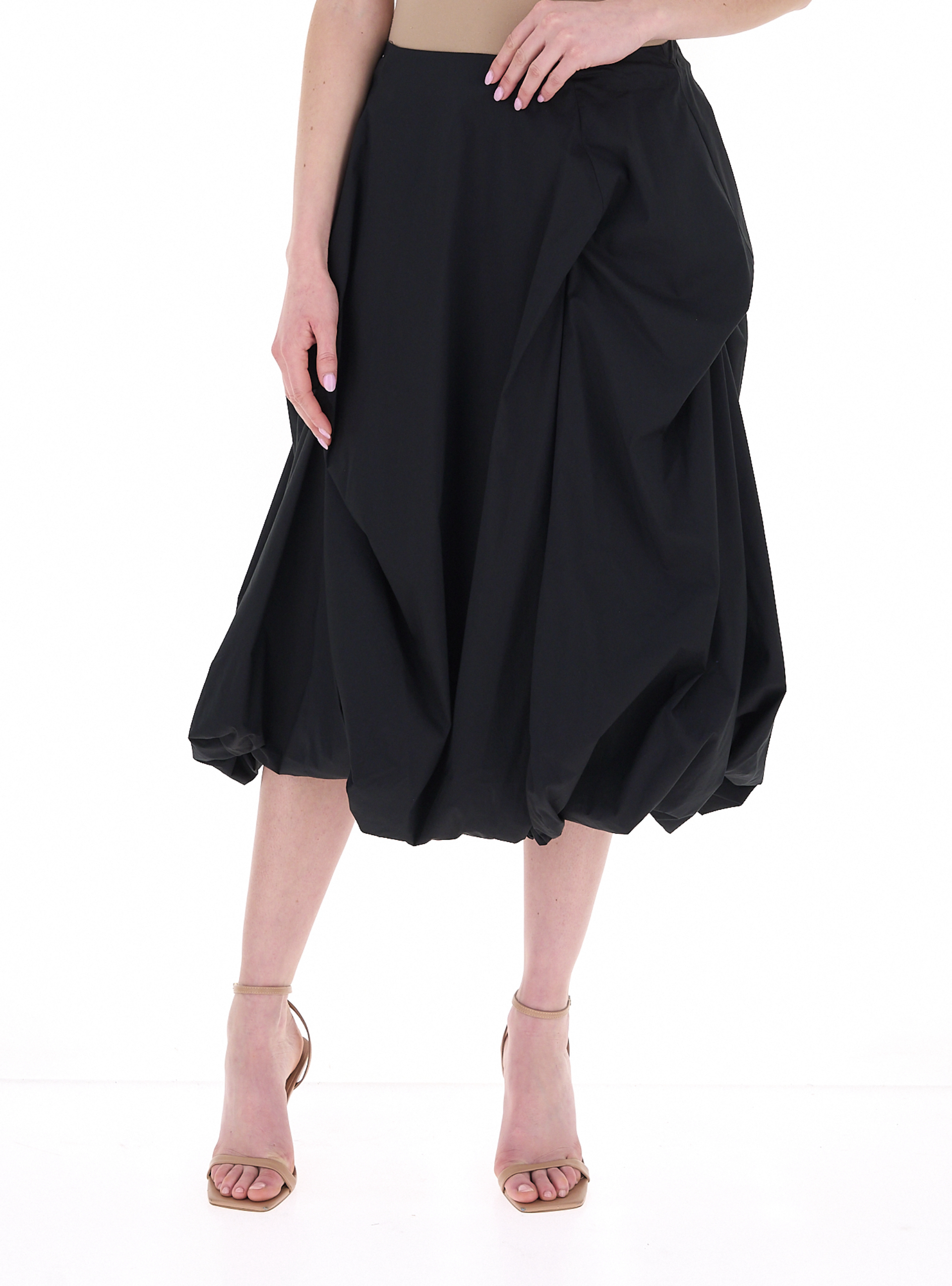 Gonna con drappeggio NERO 40