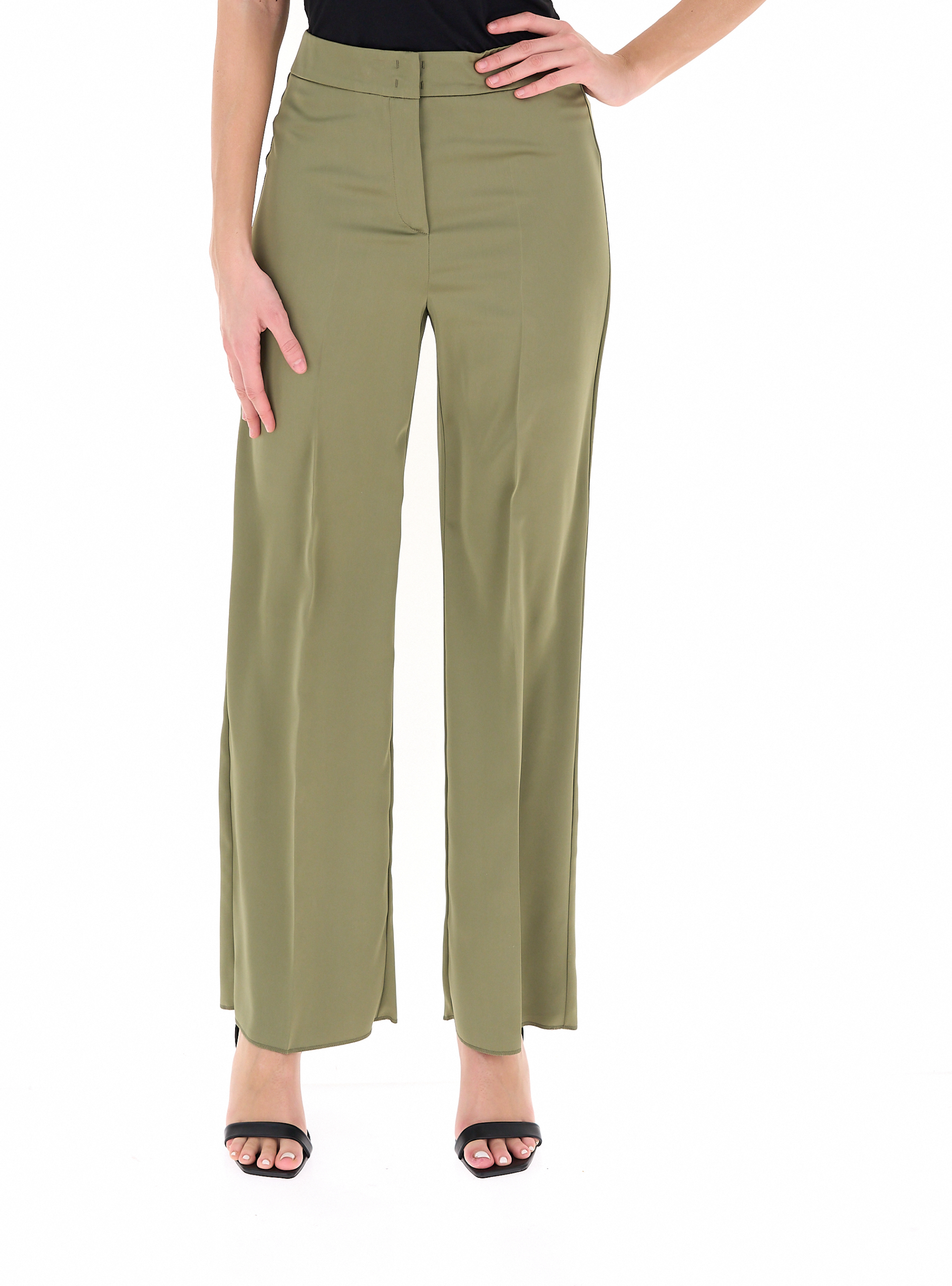 Pantalone a palazzo VERDE OLIVA