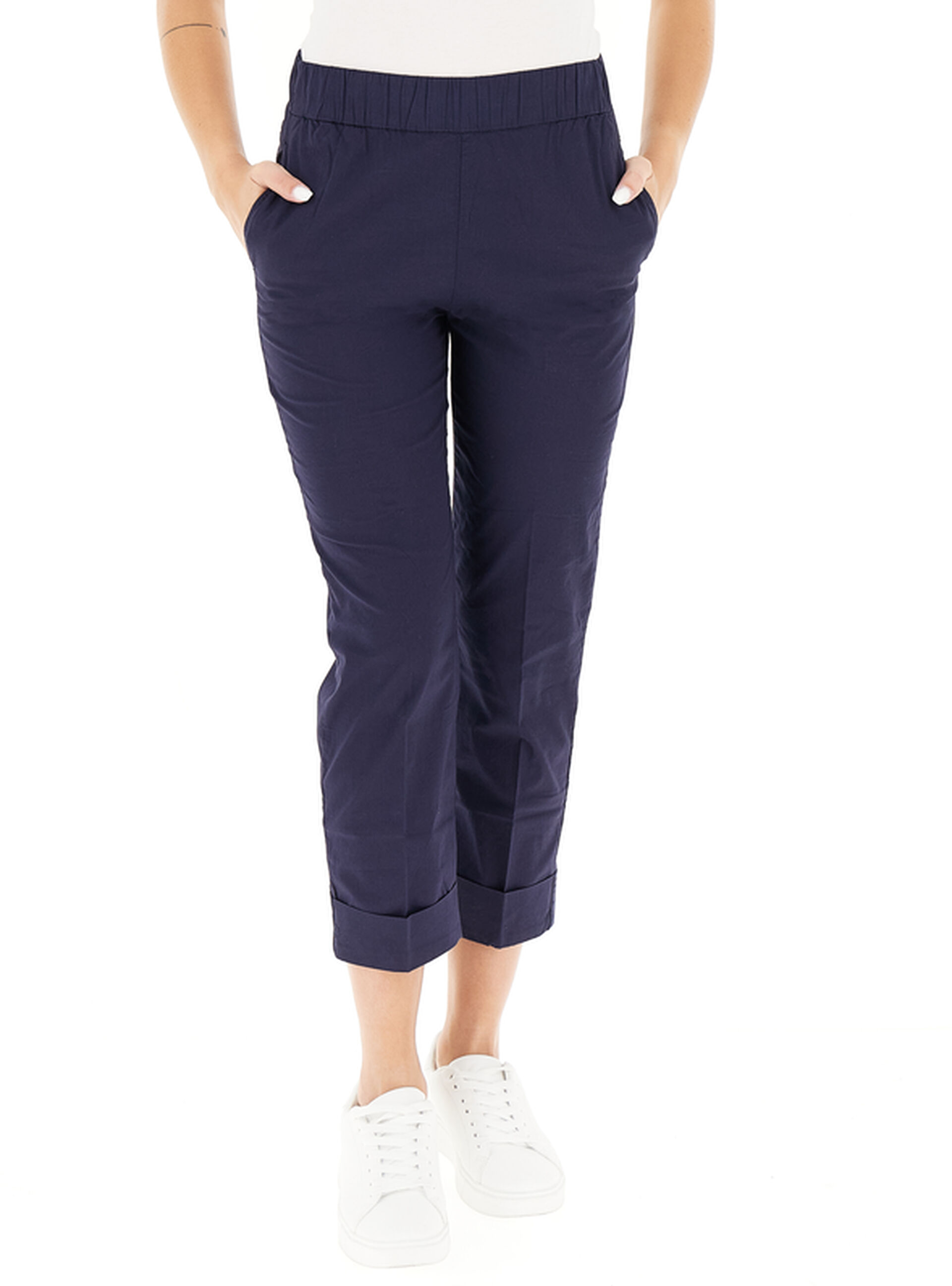 Pantalone vita elasticizzata BLU NOTTE S