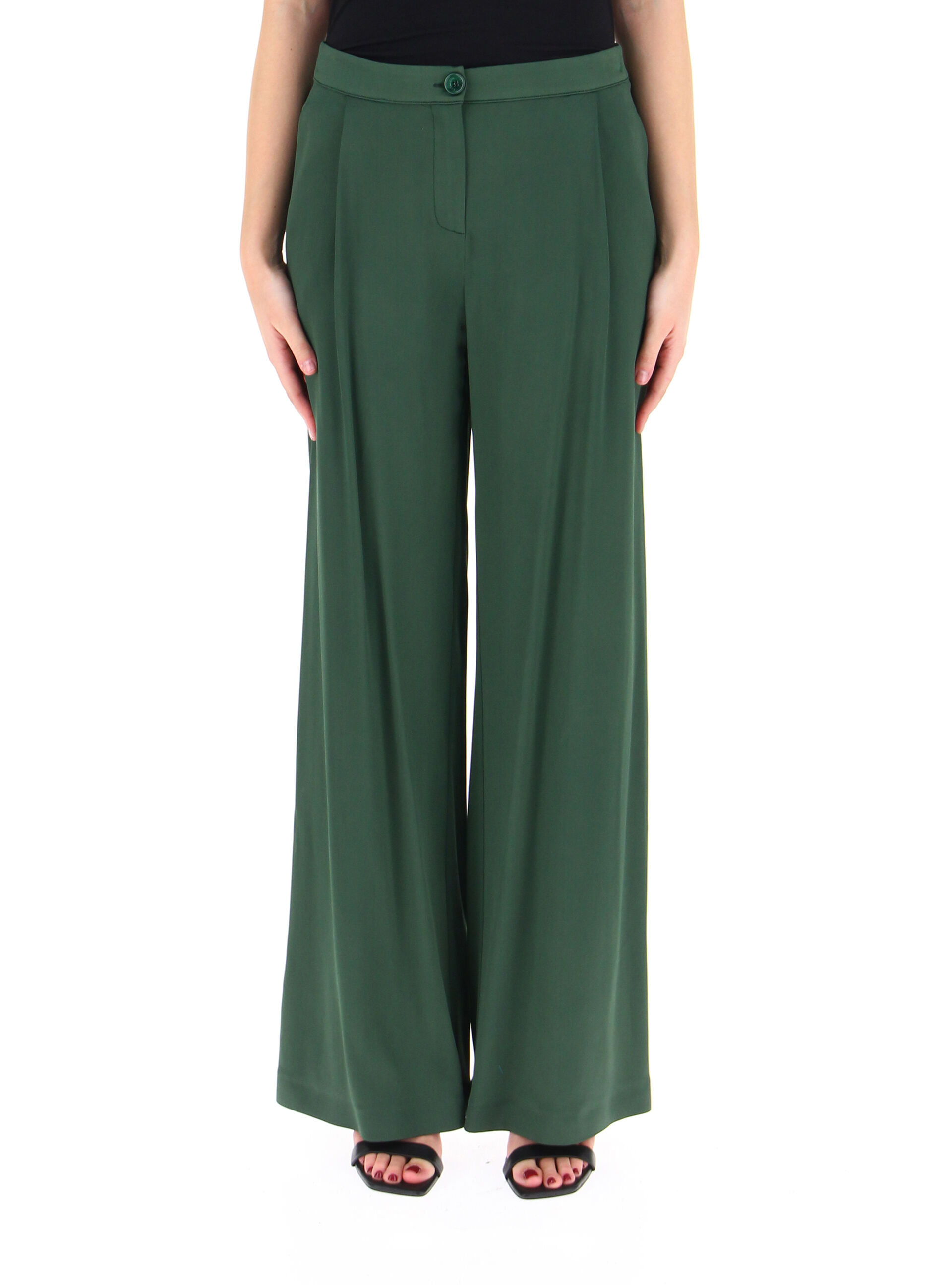 Pantaloni in satin VERDE 42