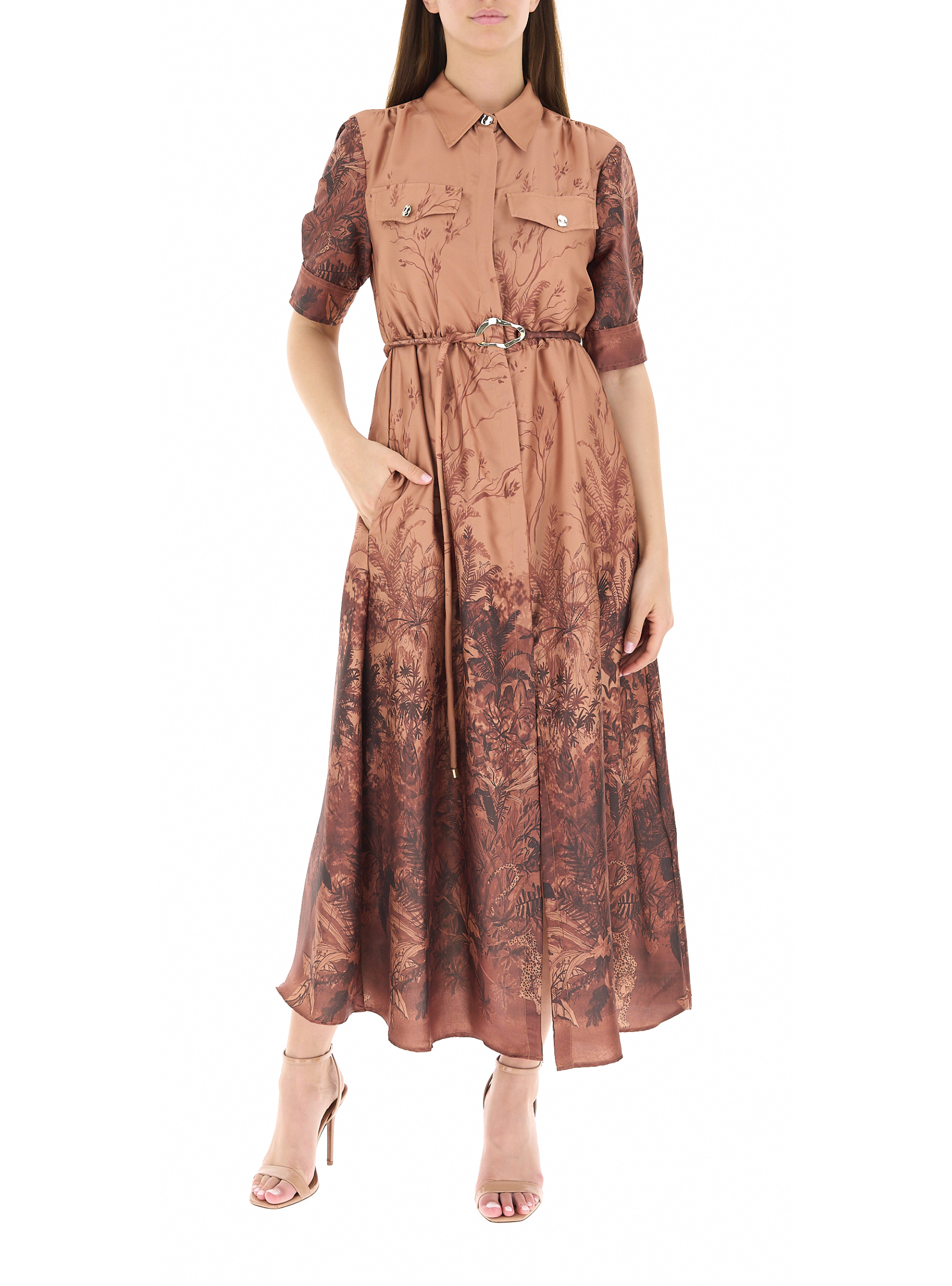 Abito in satin MARRONE CHIARO 44