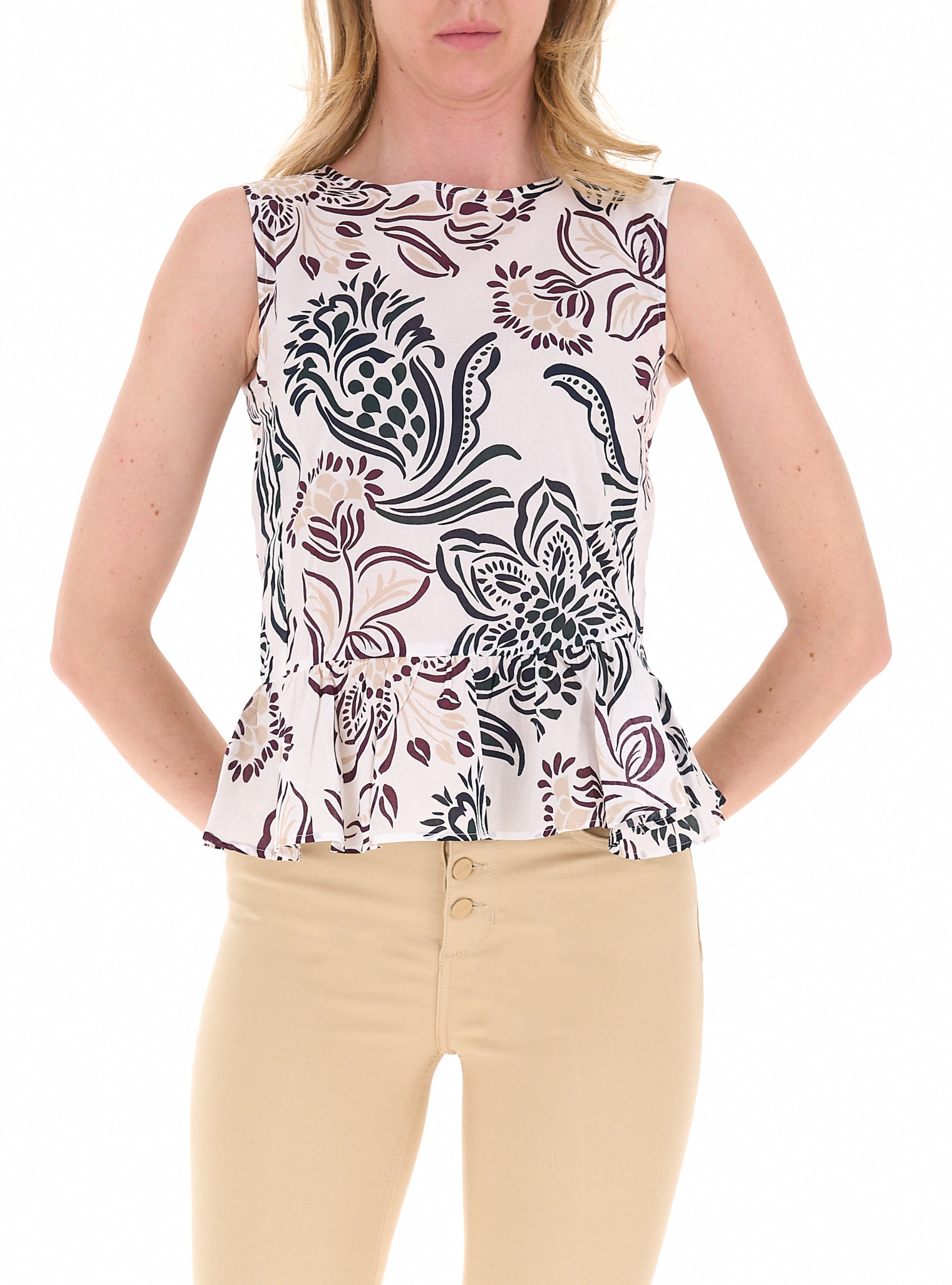 EMME MARELLA Blusa smanicata PANNA