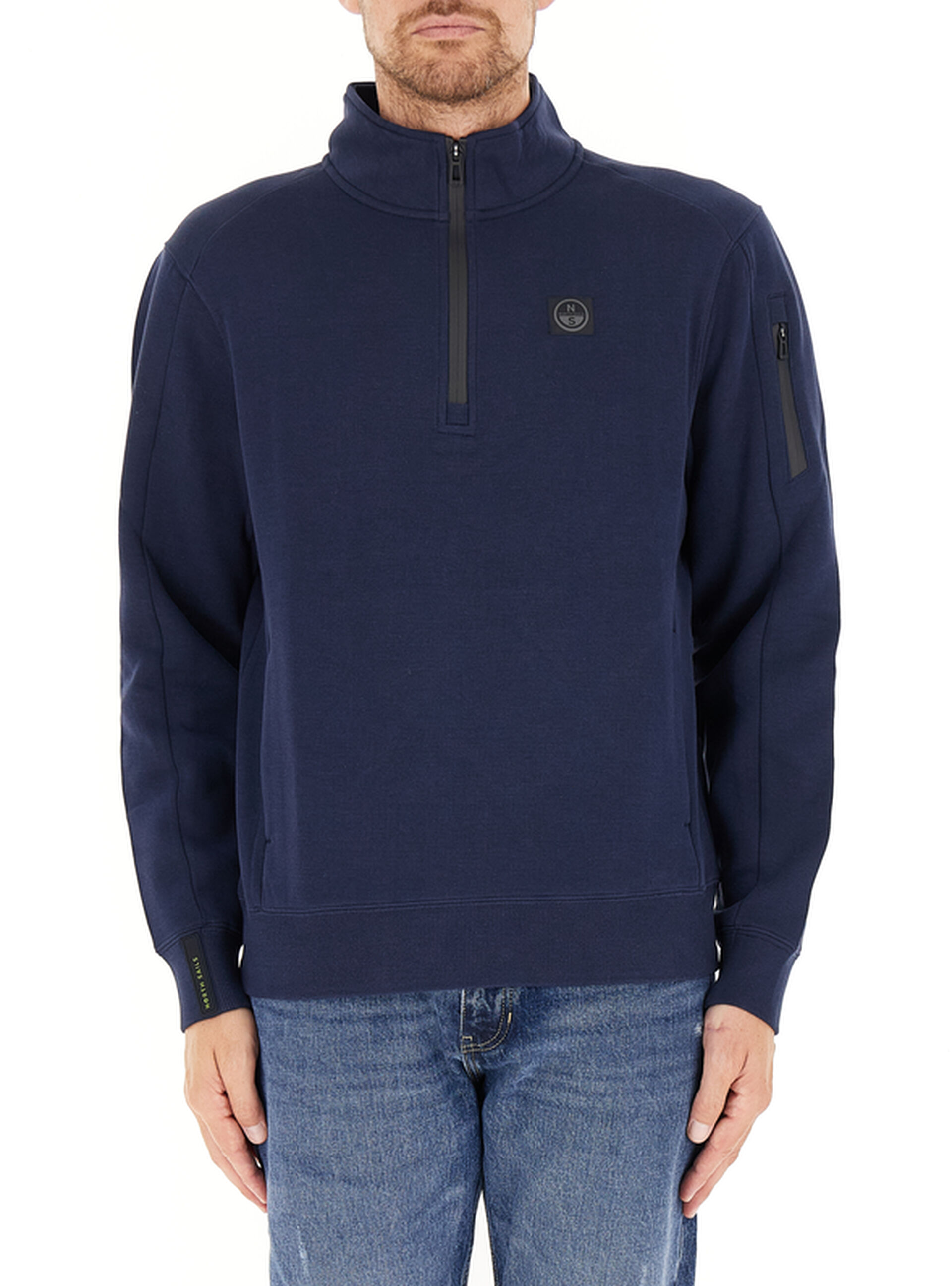 Felpa mezza zip BLU NOTTE