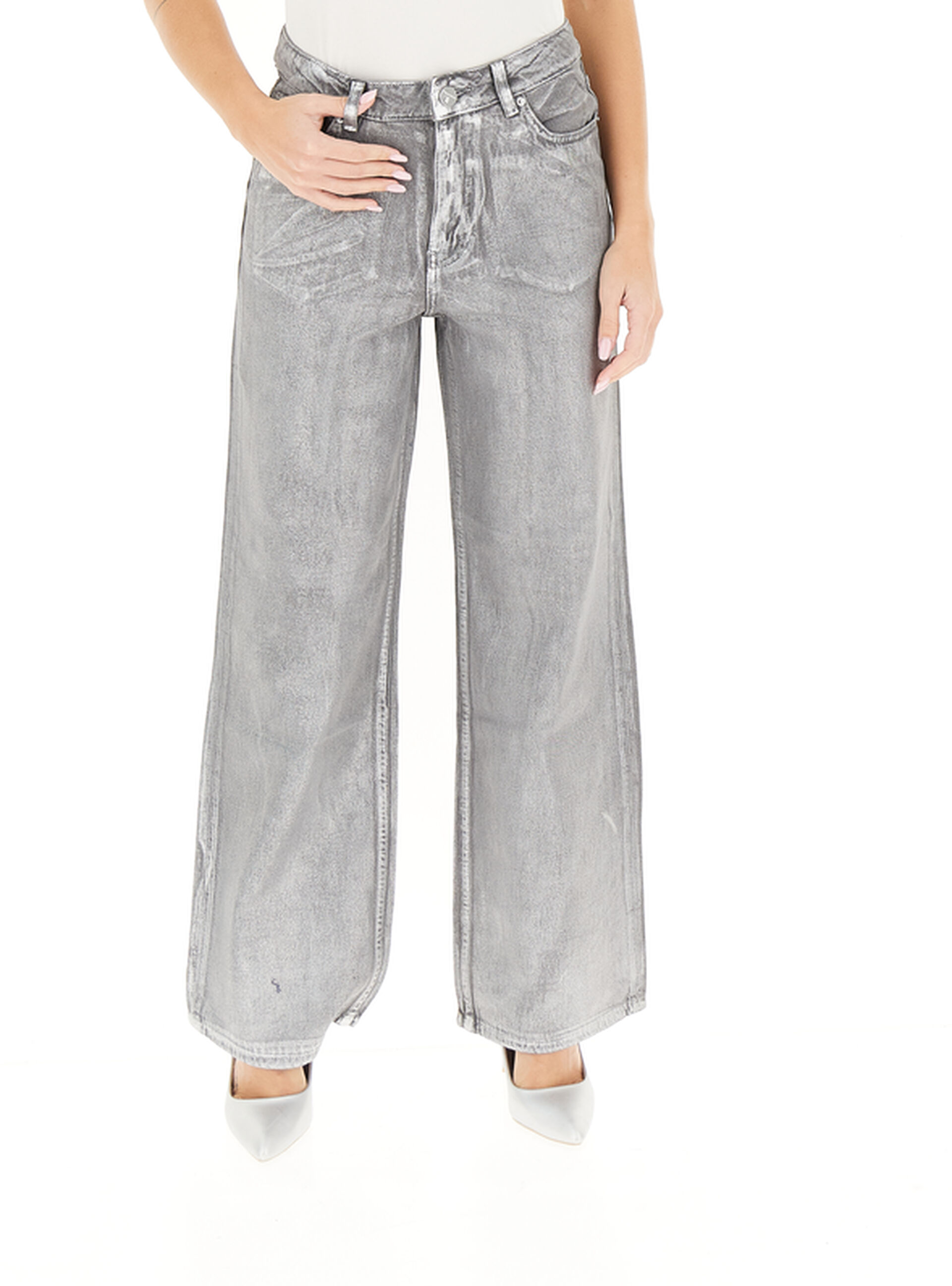 Jeans in cotone ARGENTO 28