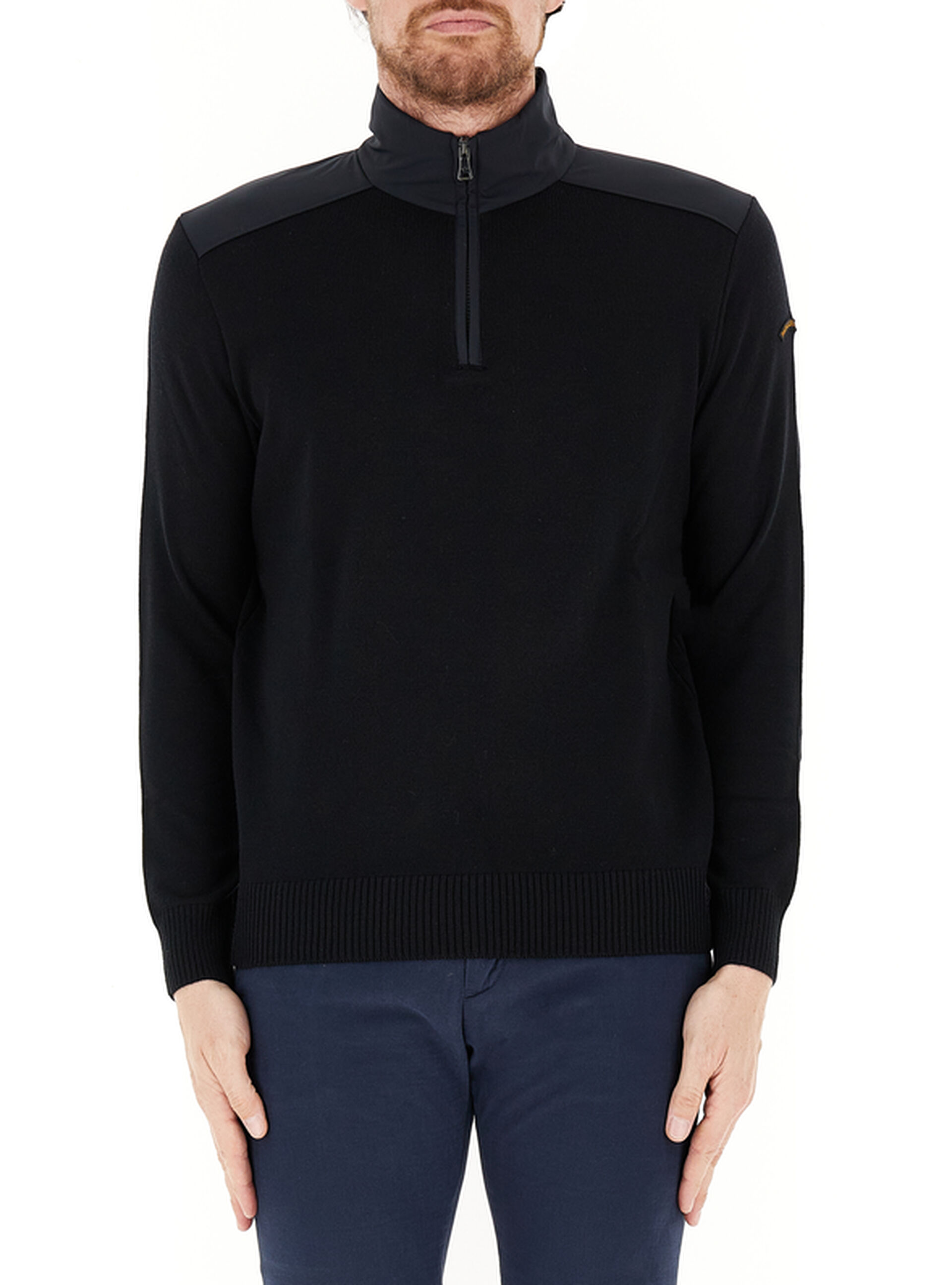 Maglione mezza zip NERO