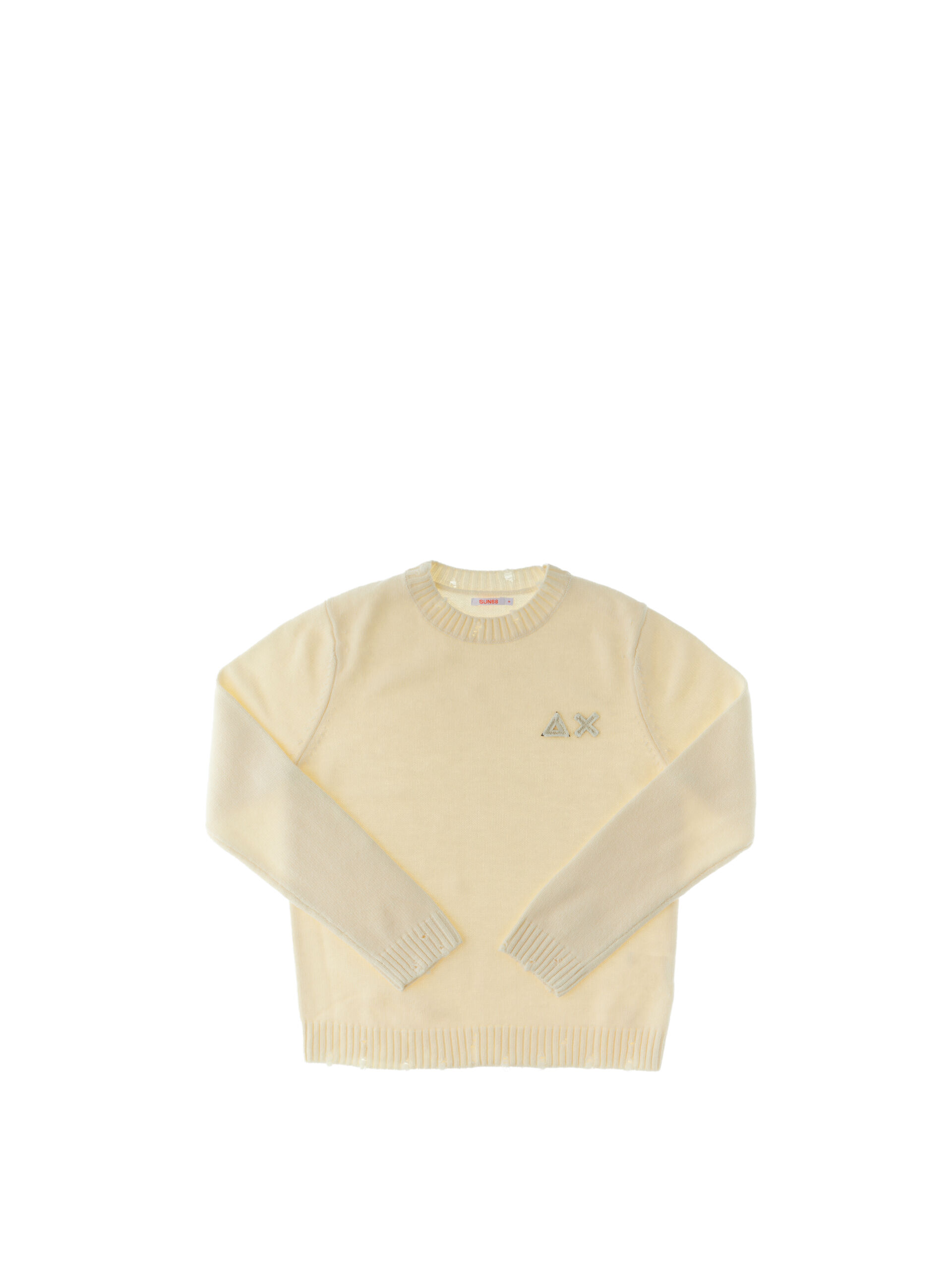 SUN68 Maglione misto lana CREMA