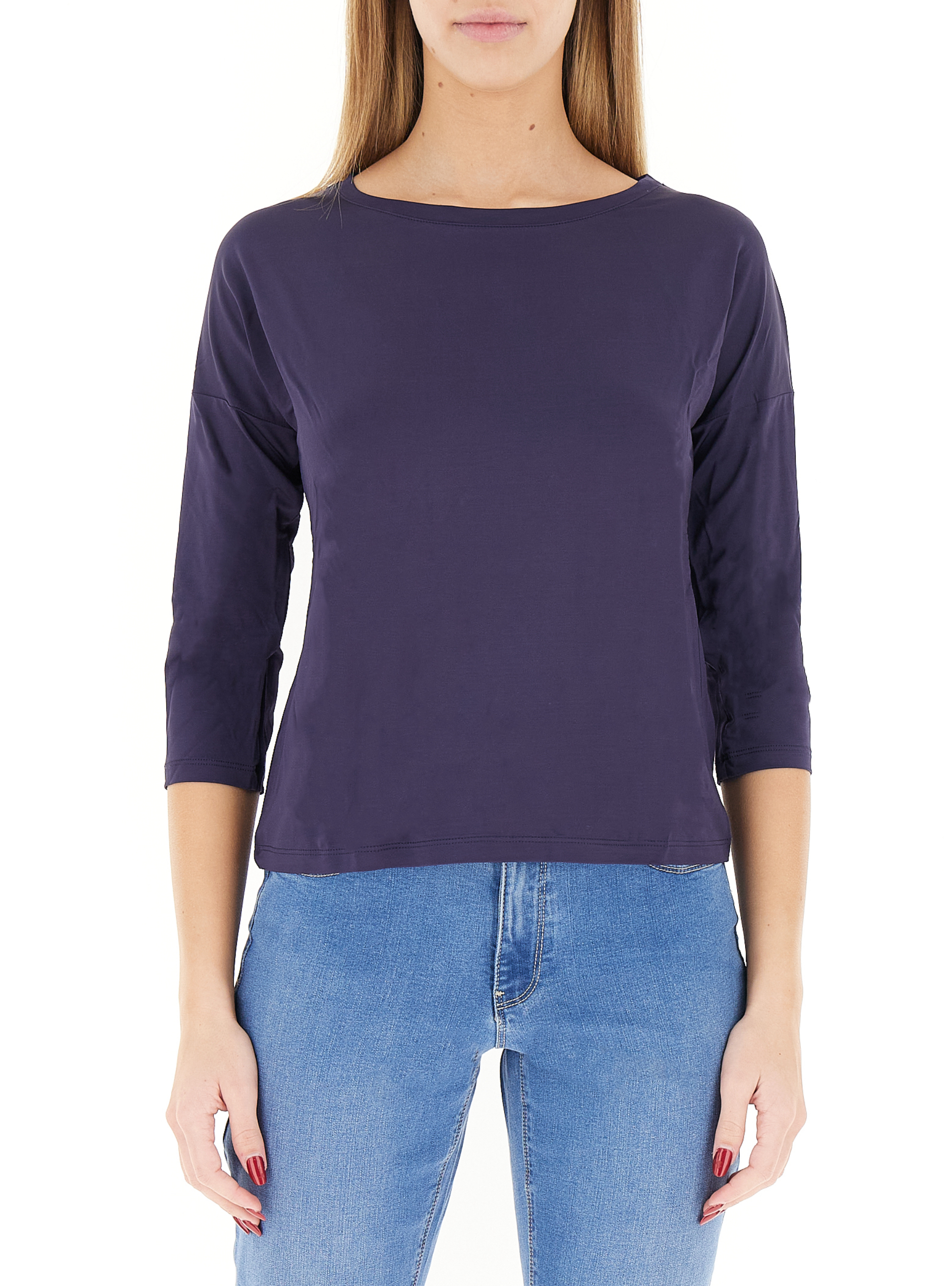 T-shirt scollo barchetta BLU AVIO
