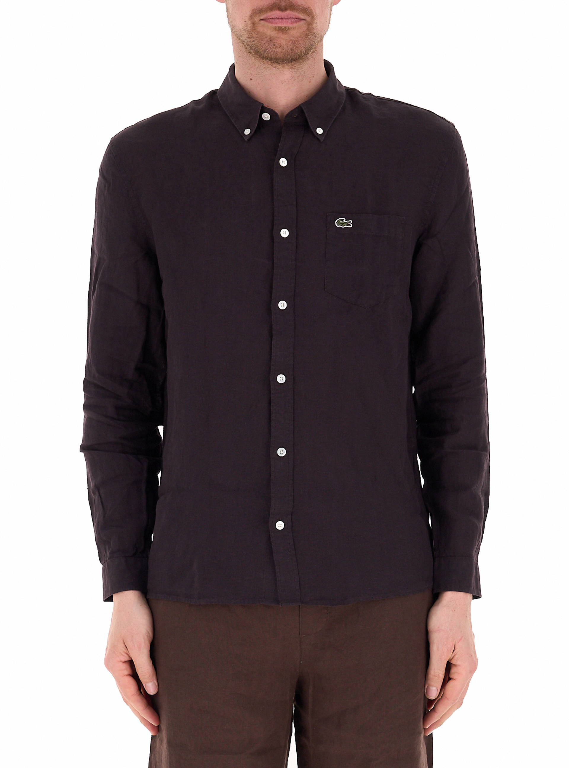 Lacoste Camicia in lino TERRA
