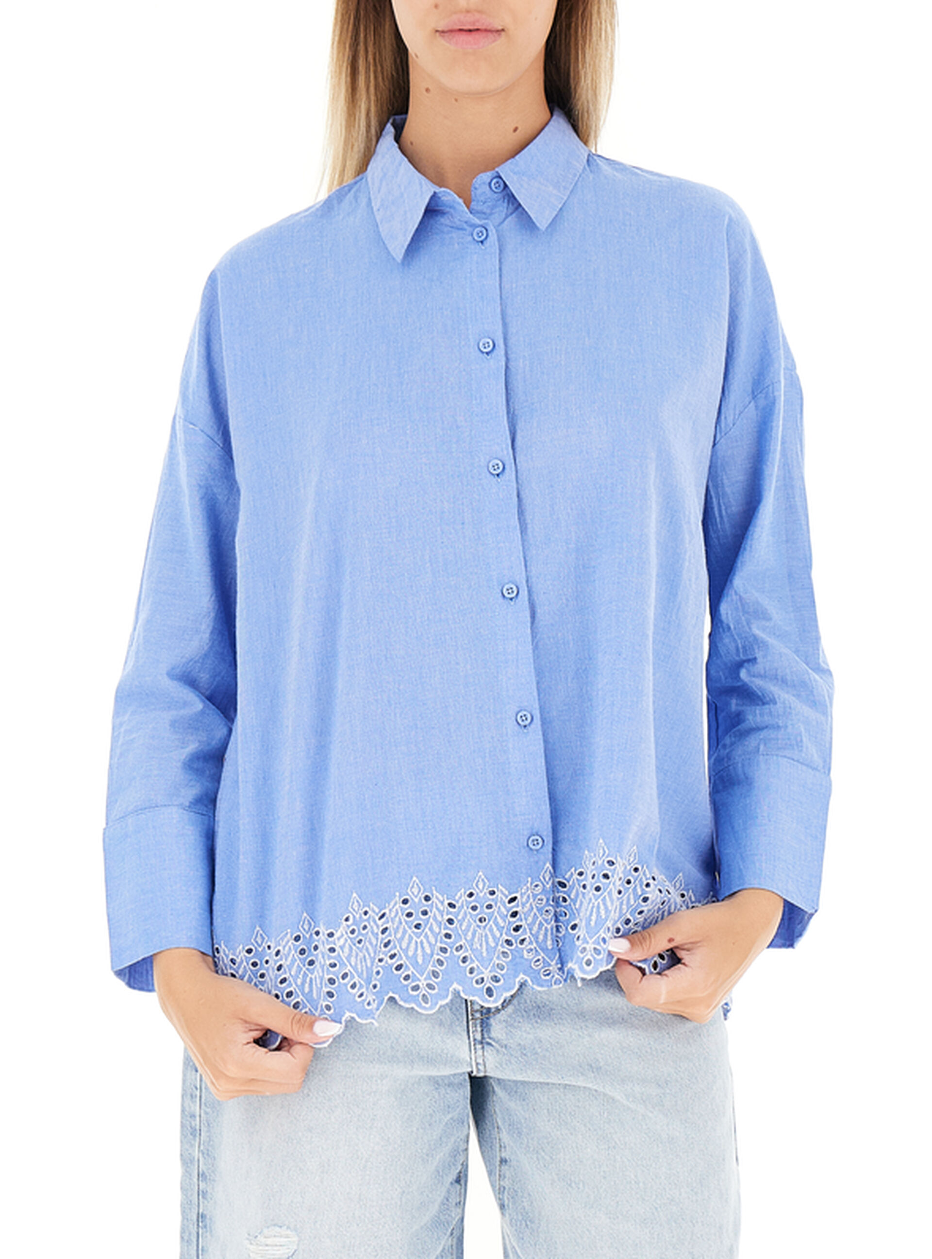 Camicia in cotone AZZURRO CHIARO