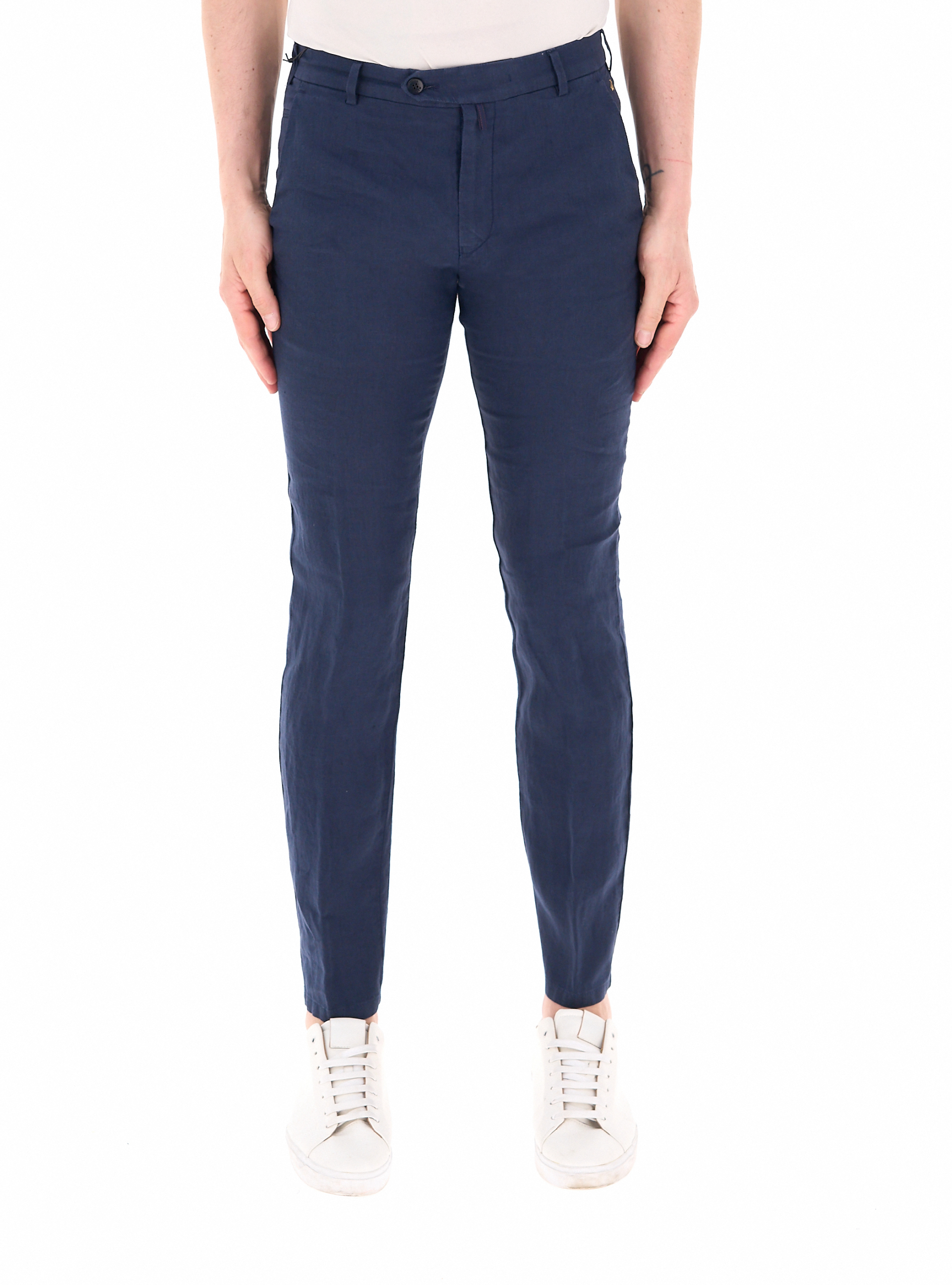 Meyer Pantalone in lino BLU 54