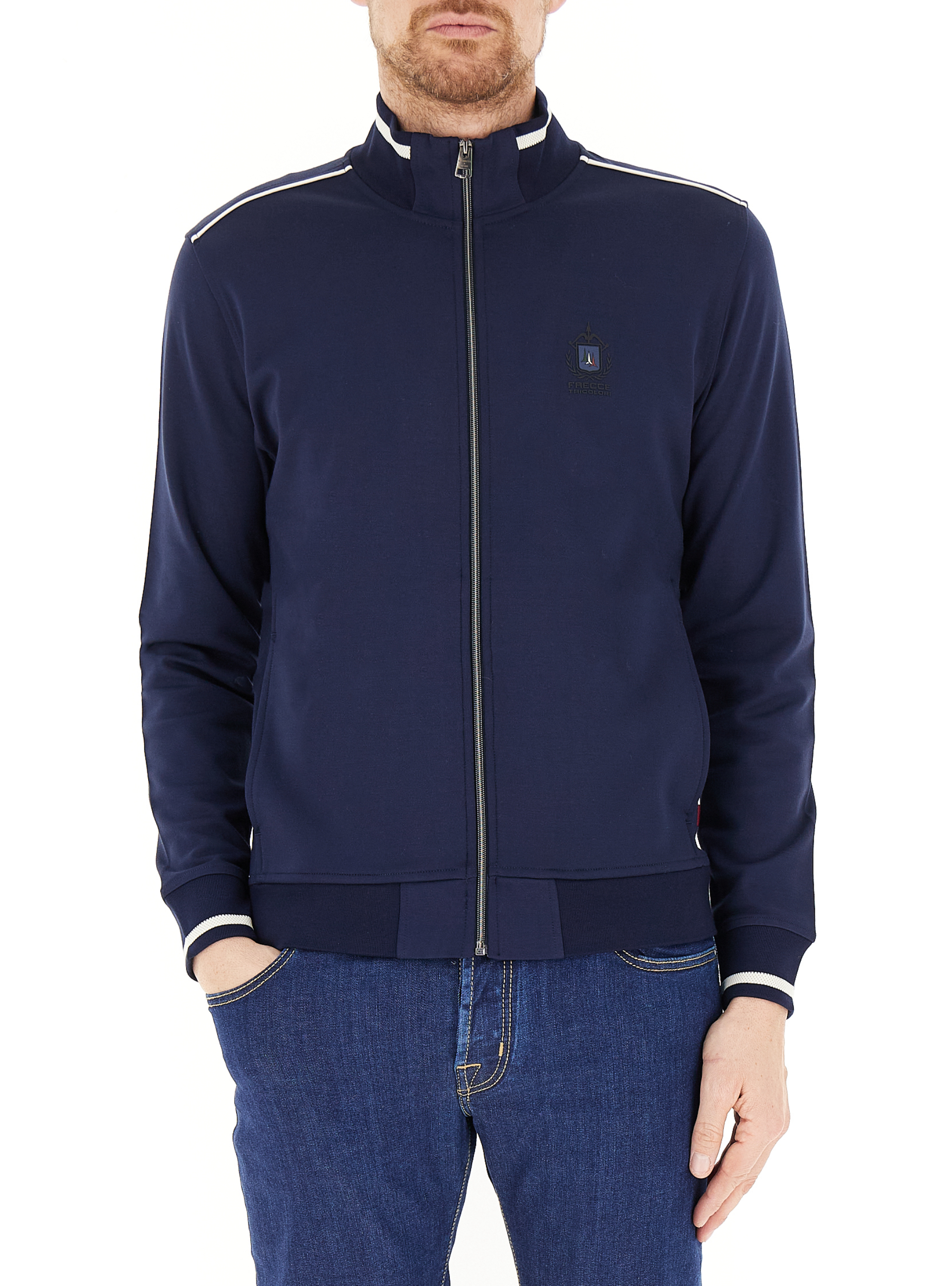 Felpa con zip BLU NAVY L