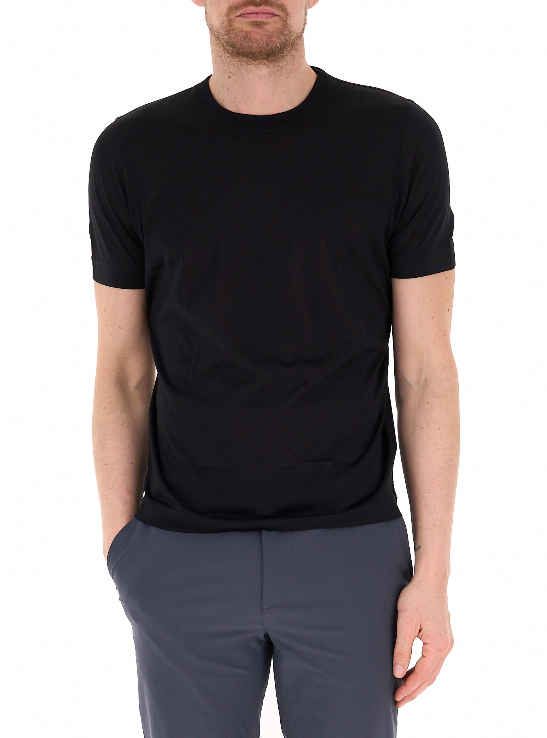 GRAN SASSO T-shirt in seta NERO