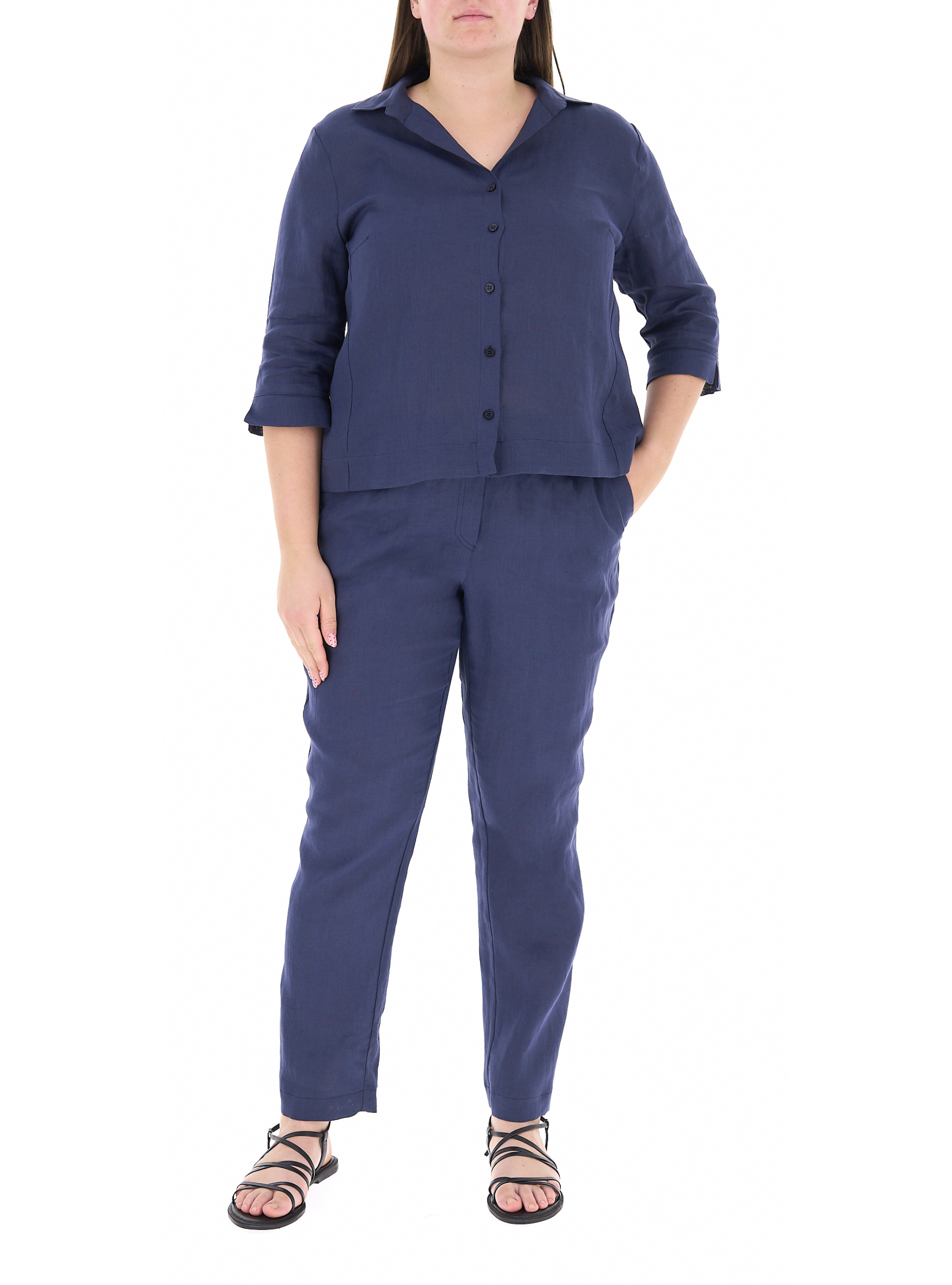 Tailleur in lino BLU NAVY 53