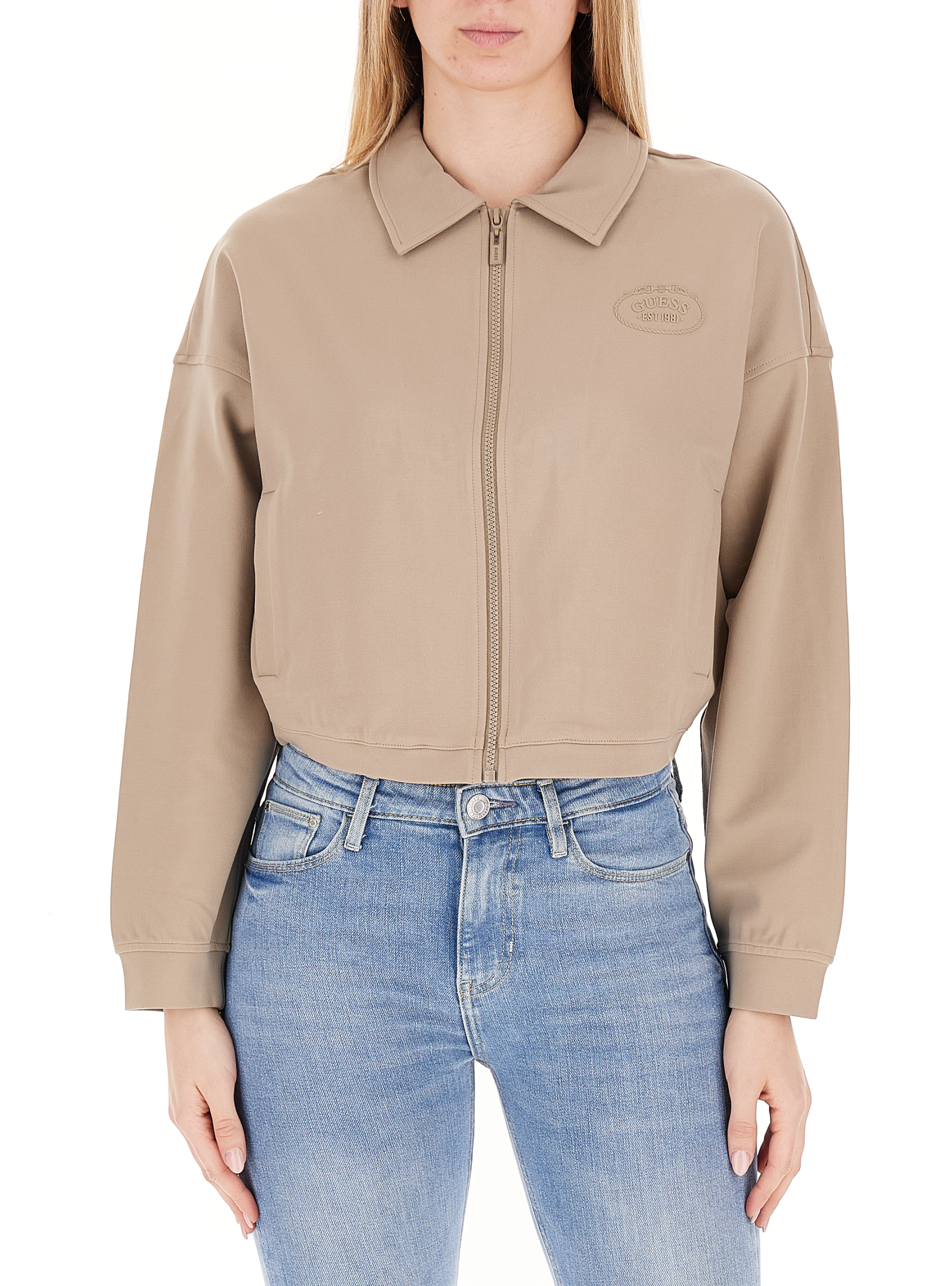 Felpa con colletto NOCCIOLA XL
