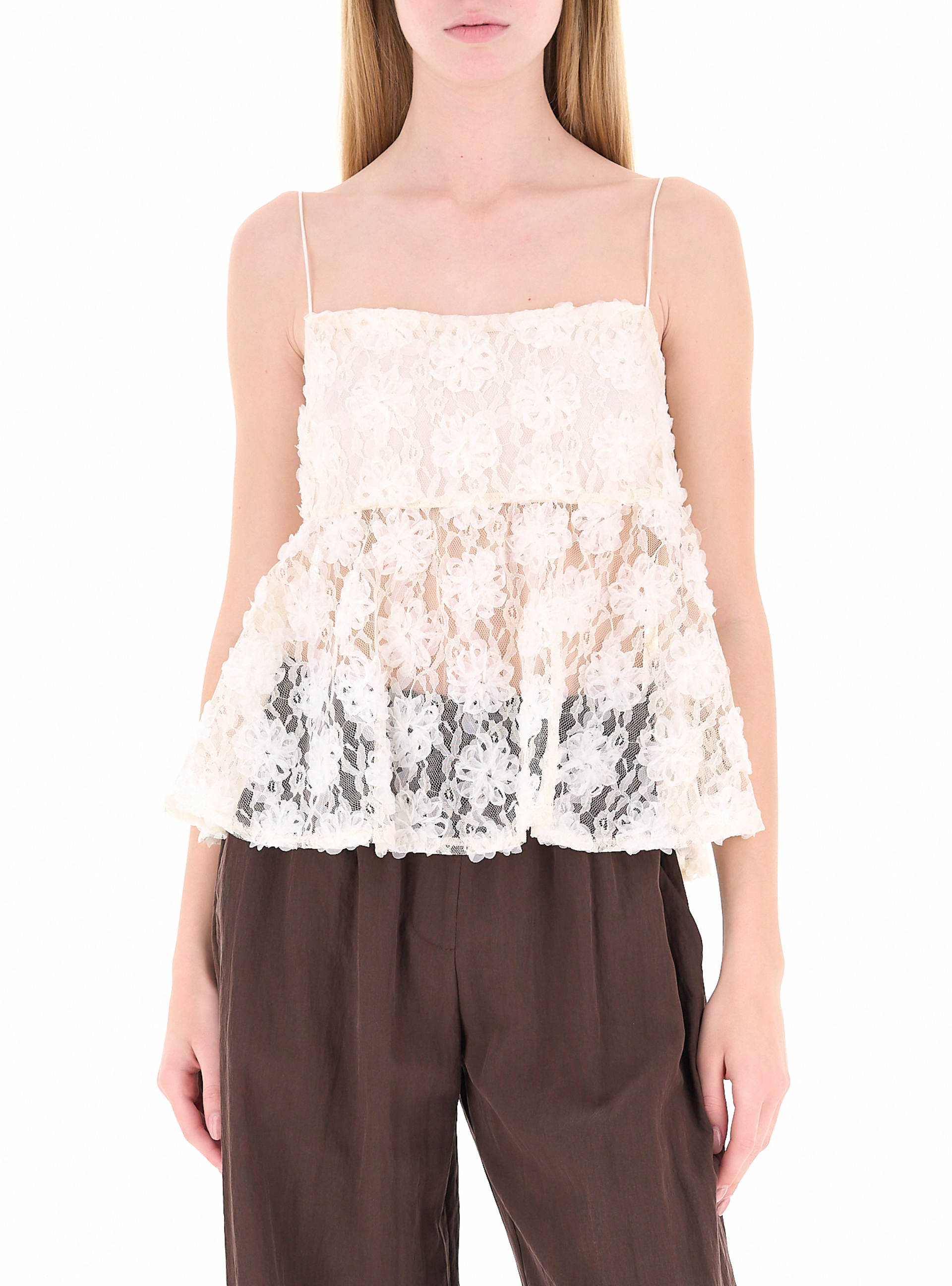 RINASCIMENTO Top in pizzo PANNA S