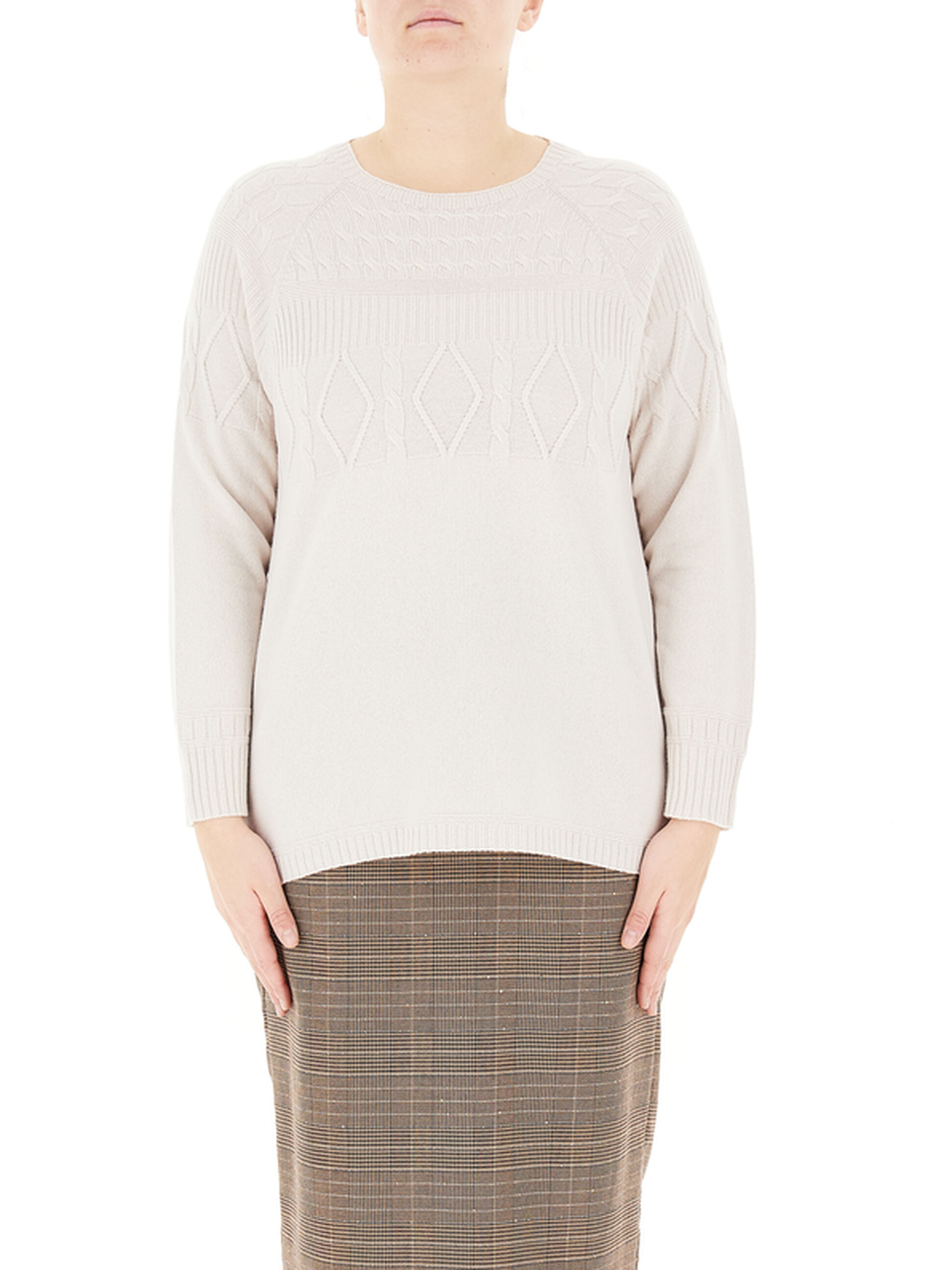 Maglione misto lana AVORIO M