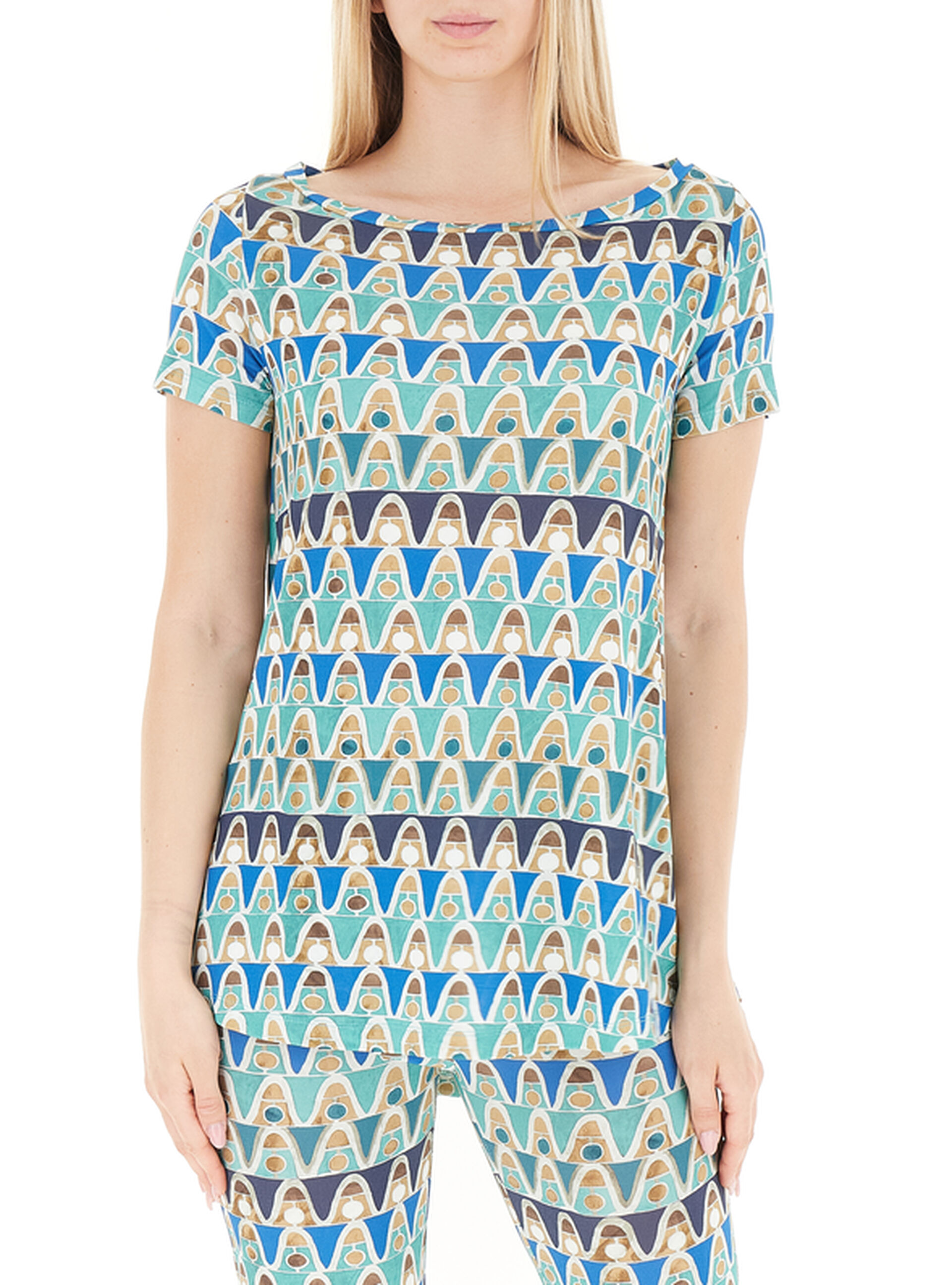 T-shirt in viscosa TURCHESE