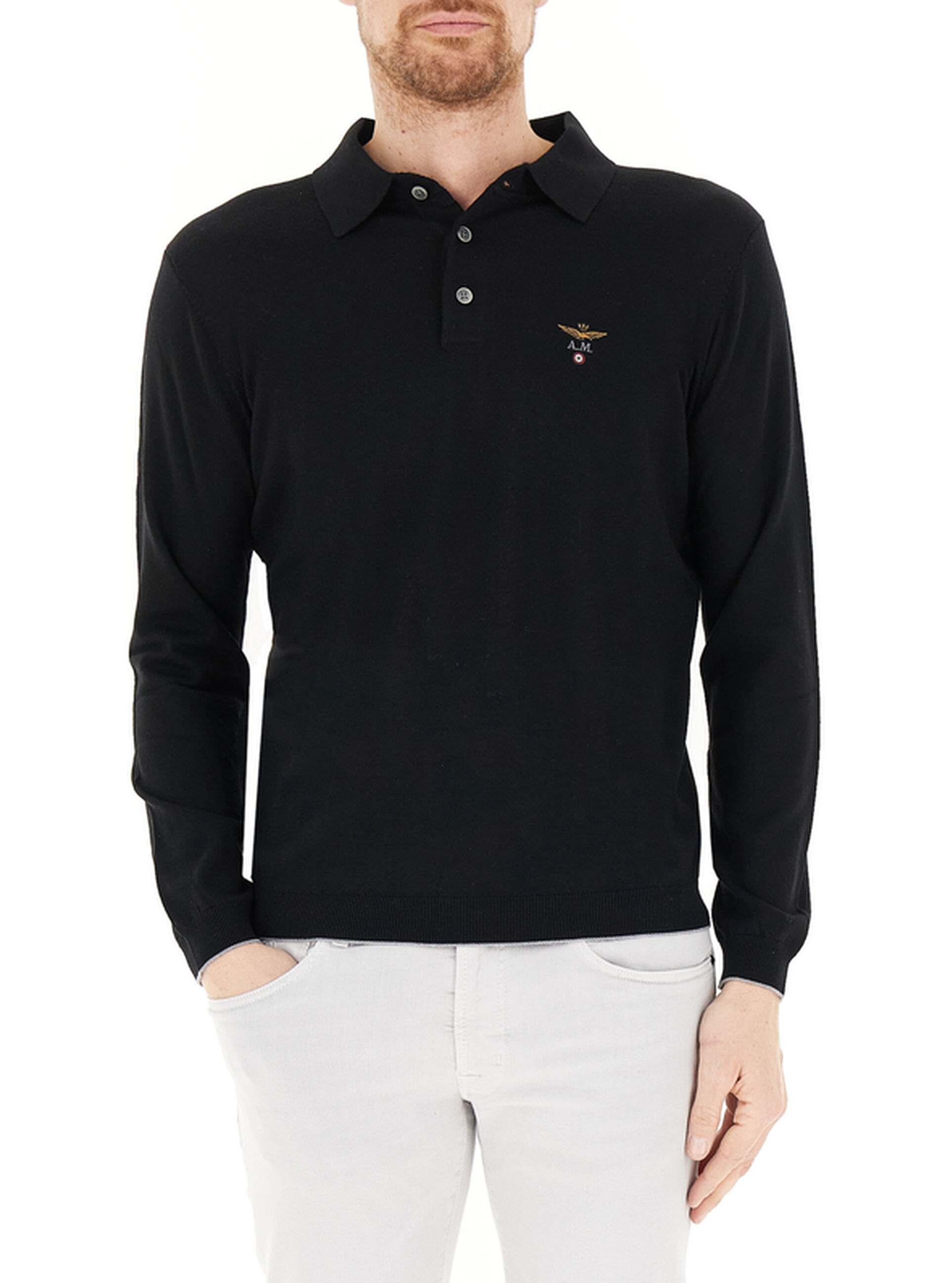 Polo in lana NERO XL