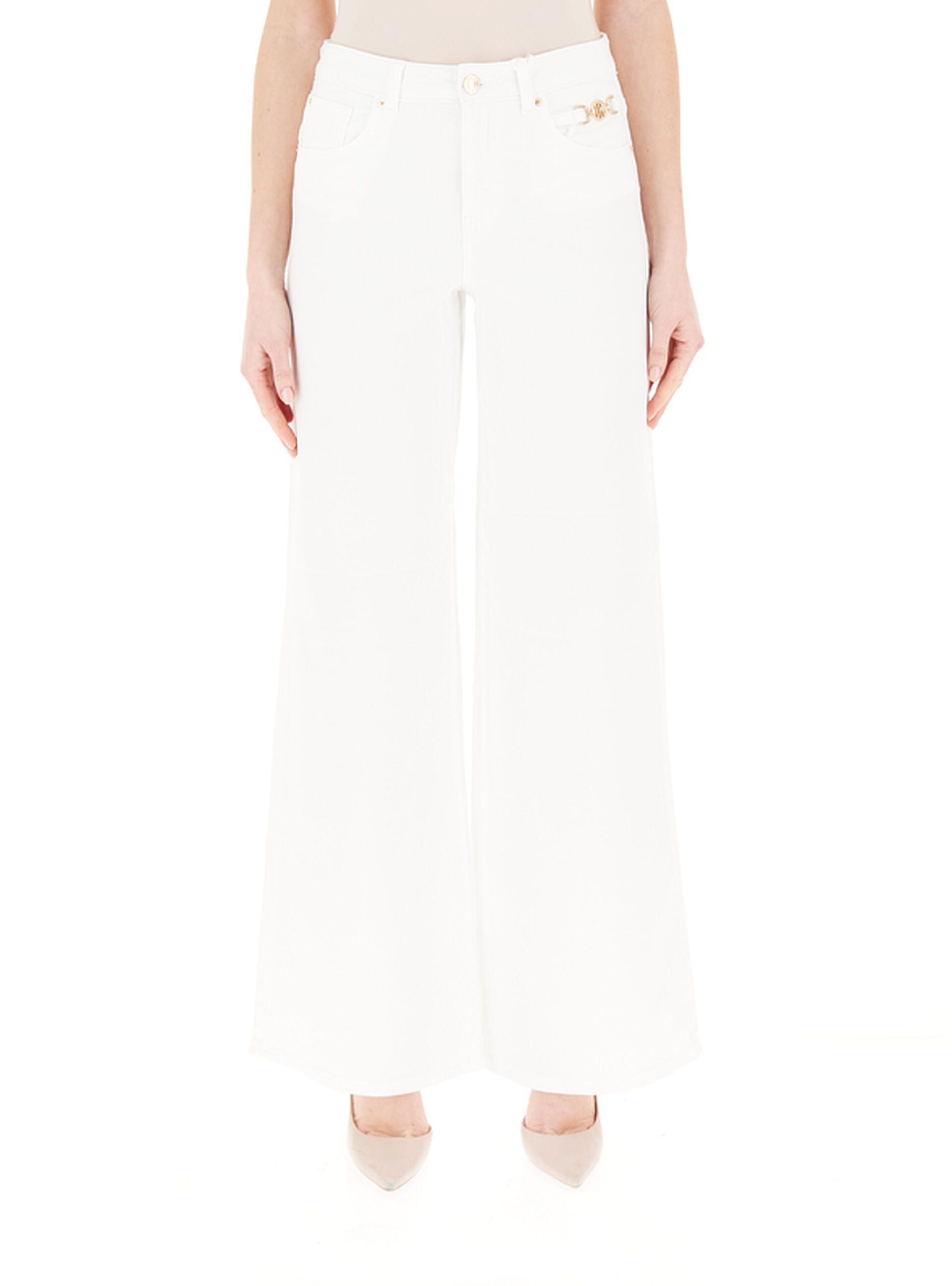 FRACOMINA Jeans wide leg BIANCO