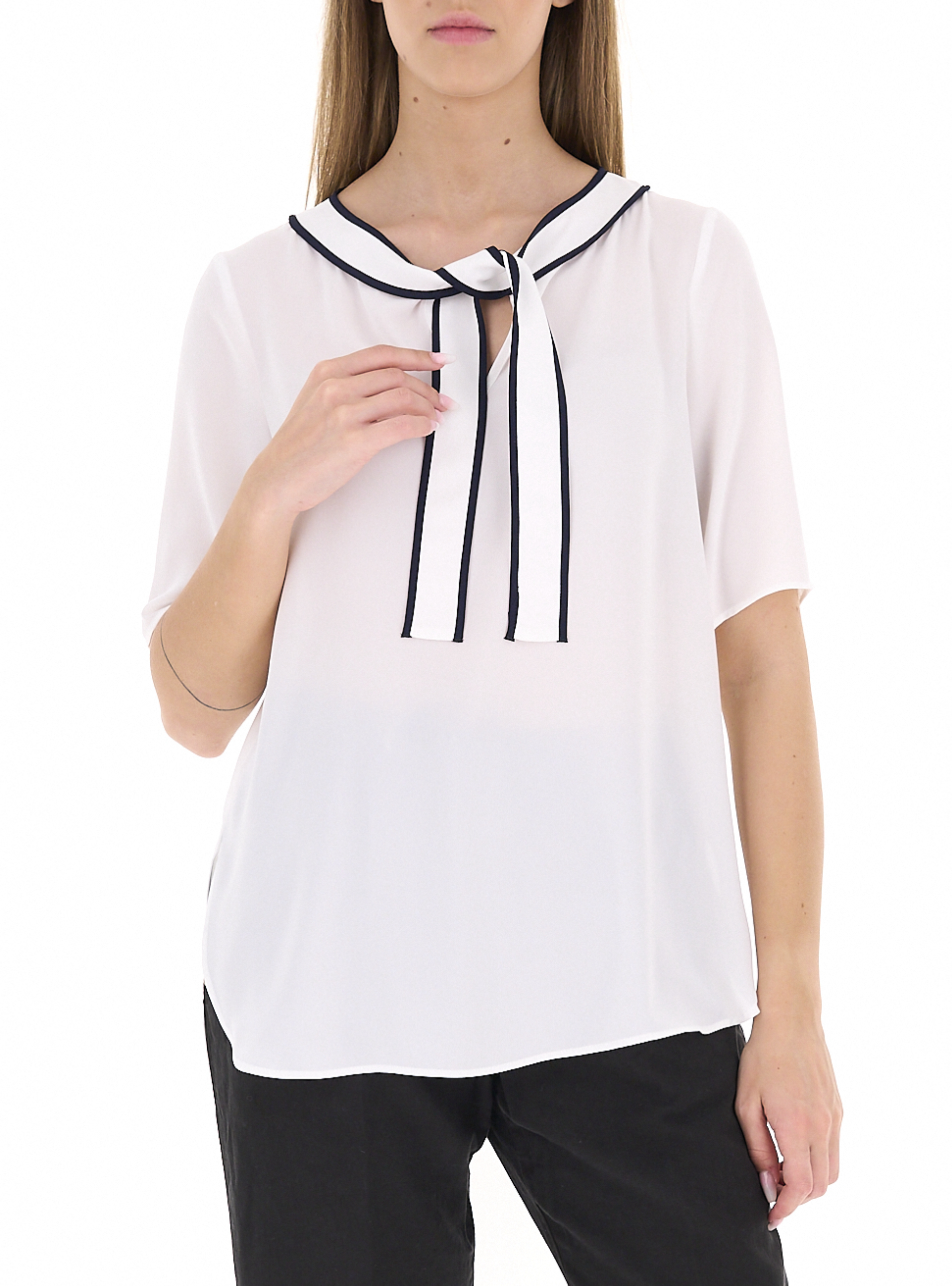 Blusa girocollo BIANCO