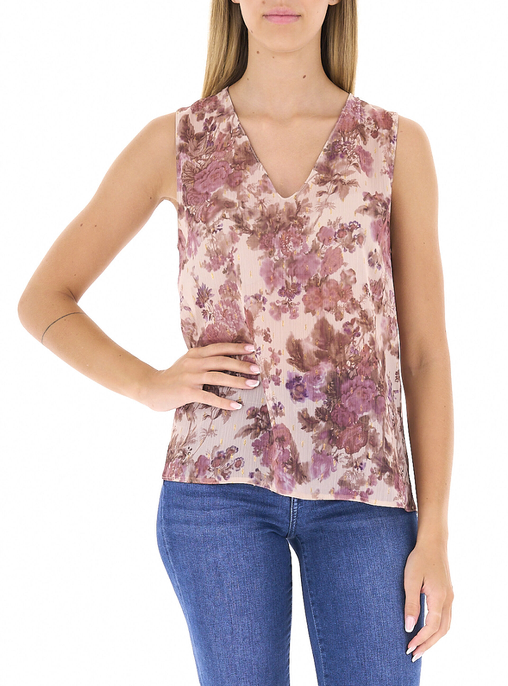 Blusa smanicata ROSA ANTICO XS