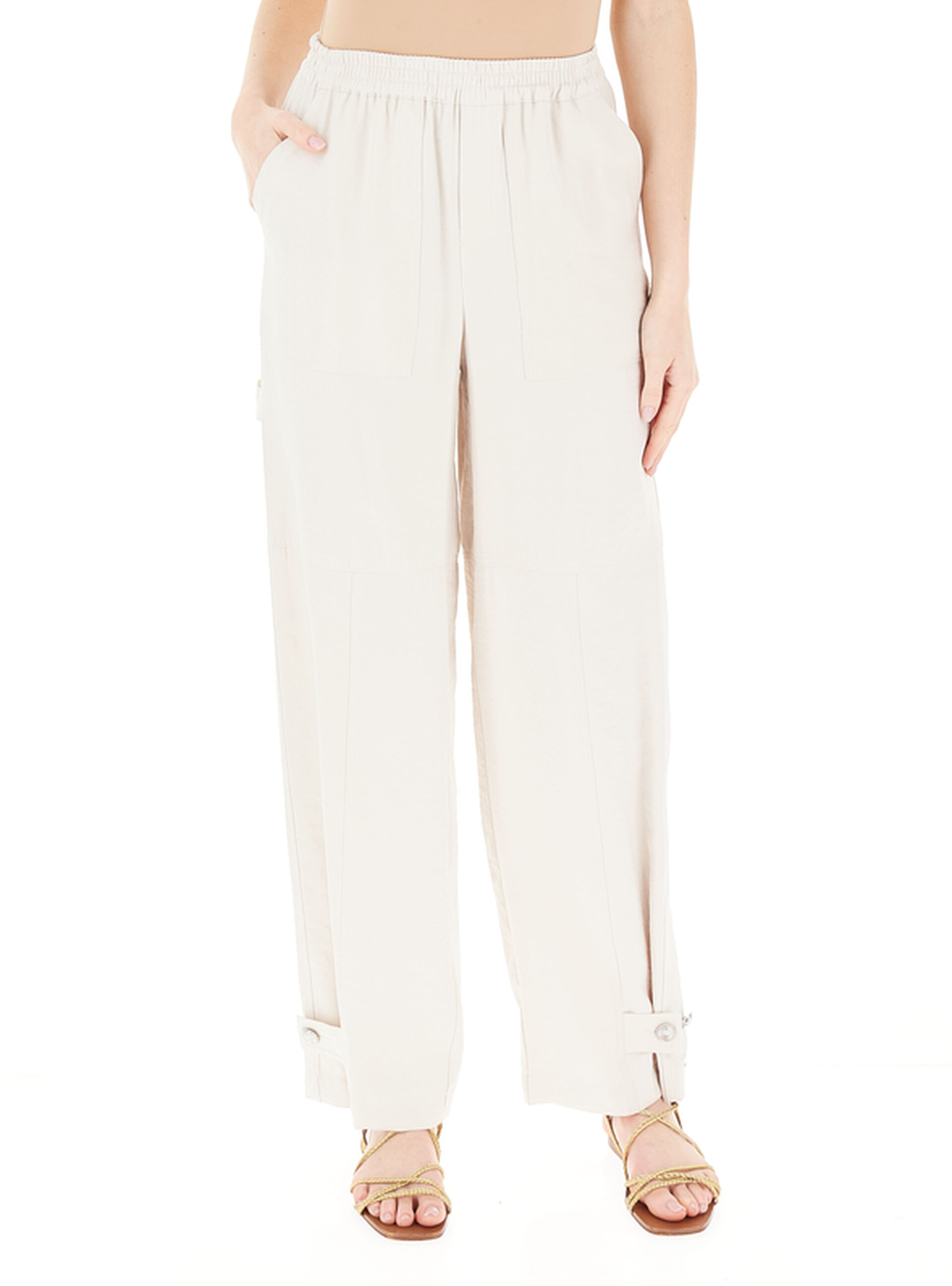 Pantalone misto viscosa LIU JEANS AVORIO 38