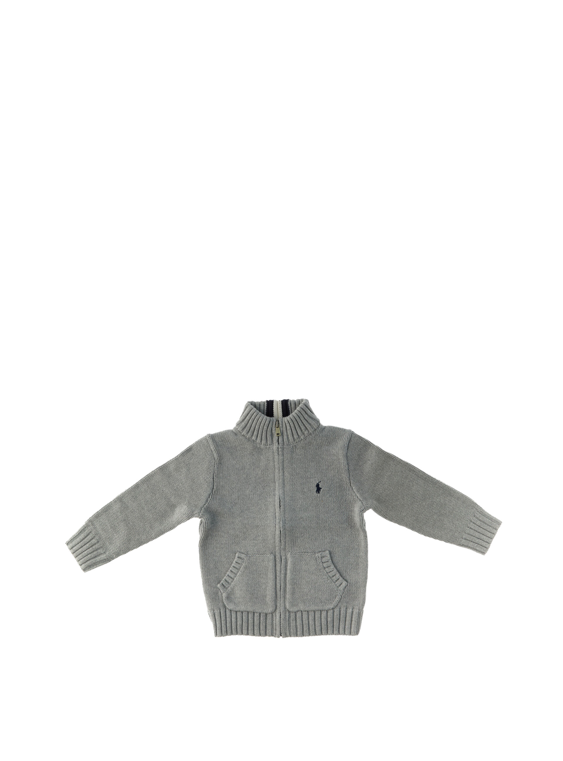 Cardigan con zip POLO BOYS GRIGIO