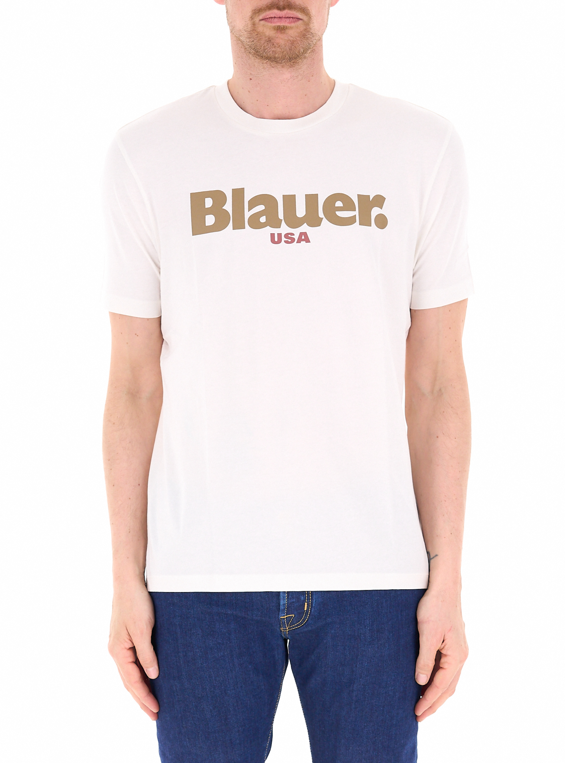 Blauer T-shirt girocollo PANNA