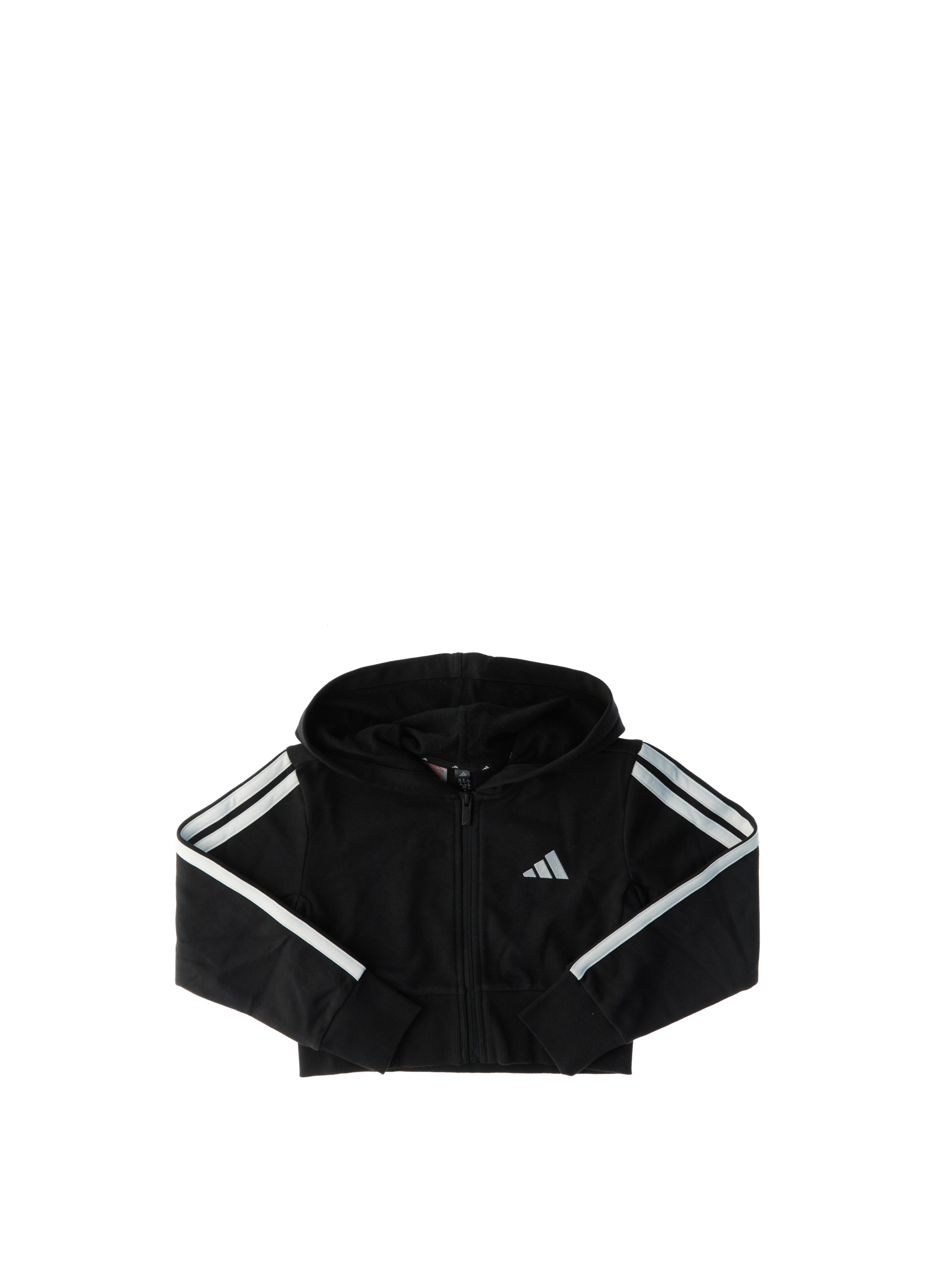 Felpa cropped con cappuccio NERO