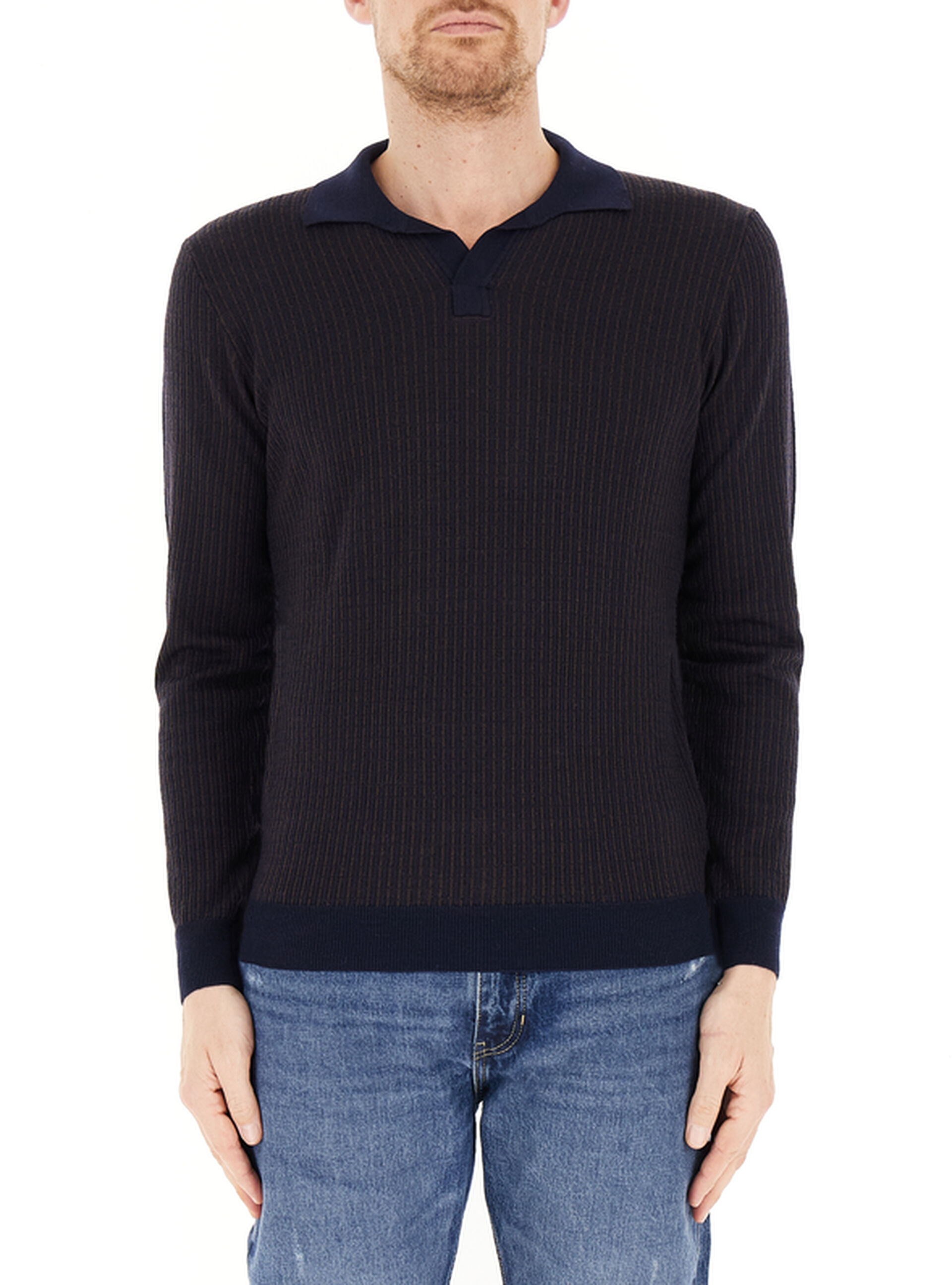 Polo lana merino BLU NOTTE
