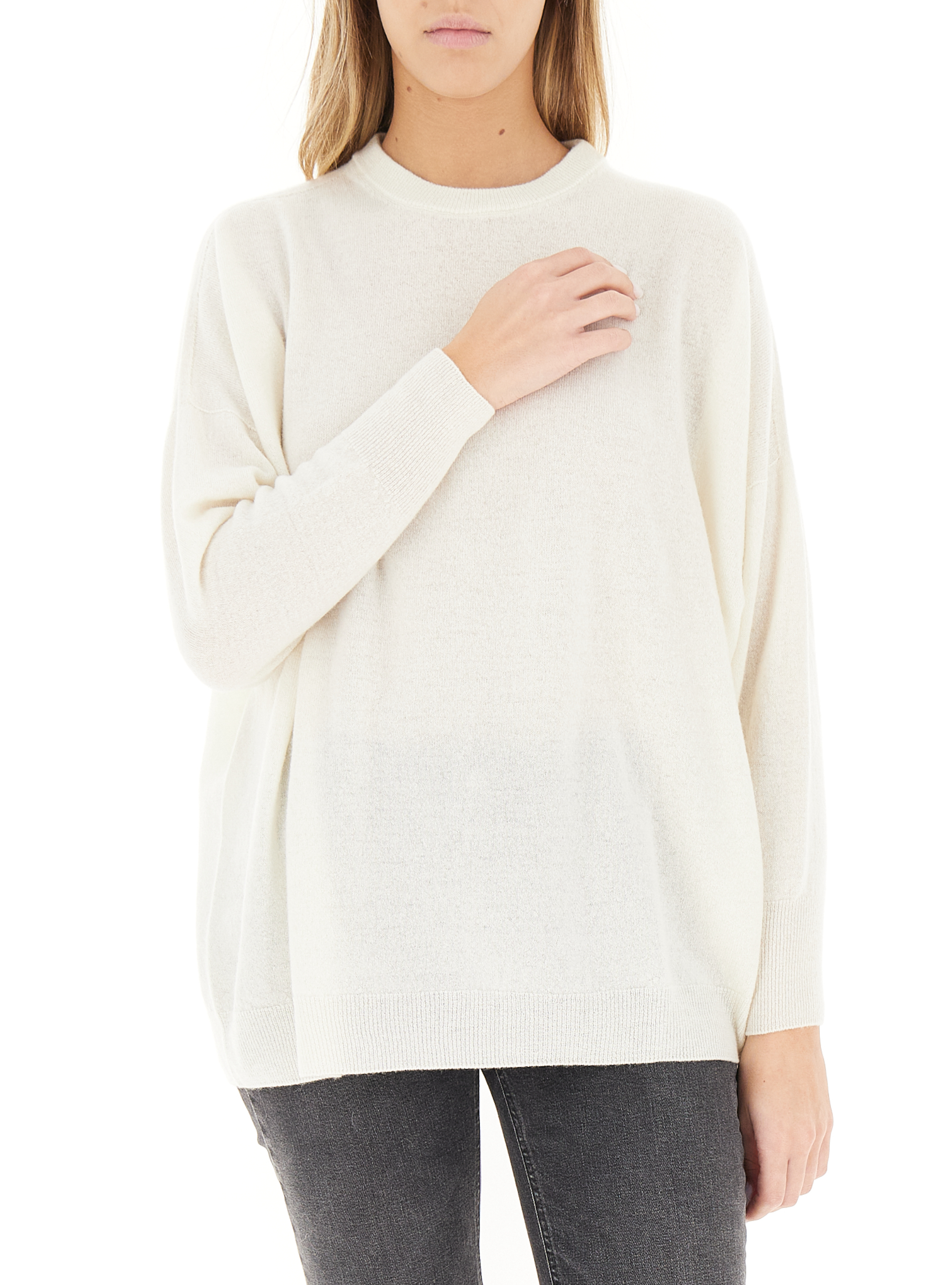 Maglione misto cashmere PANNA