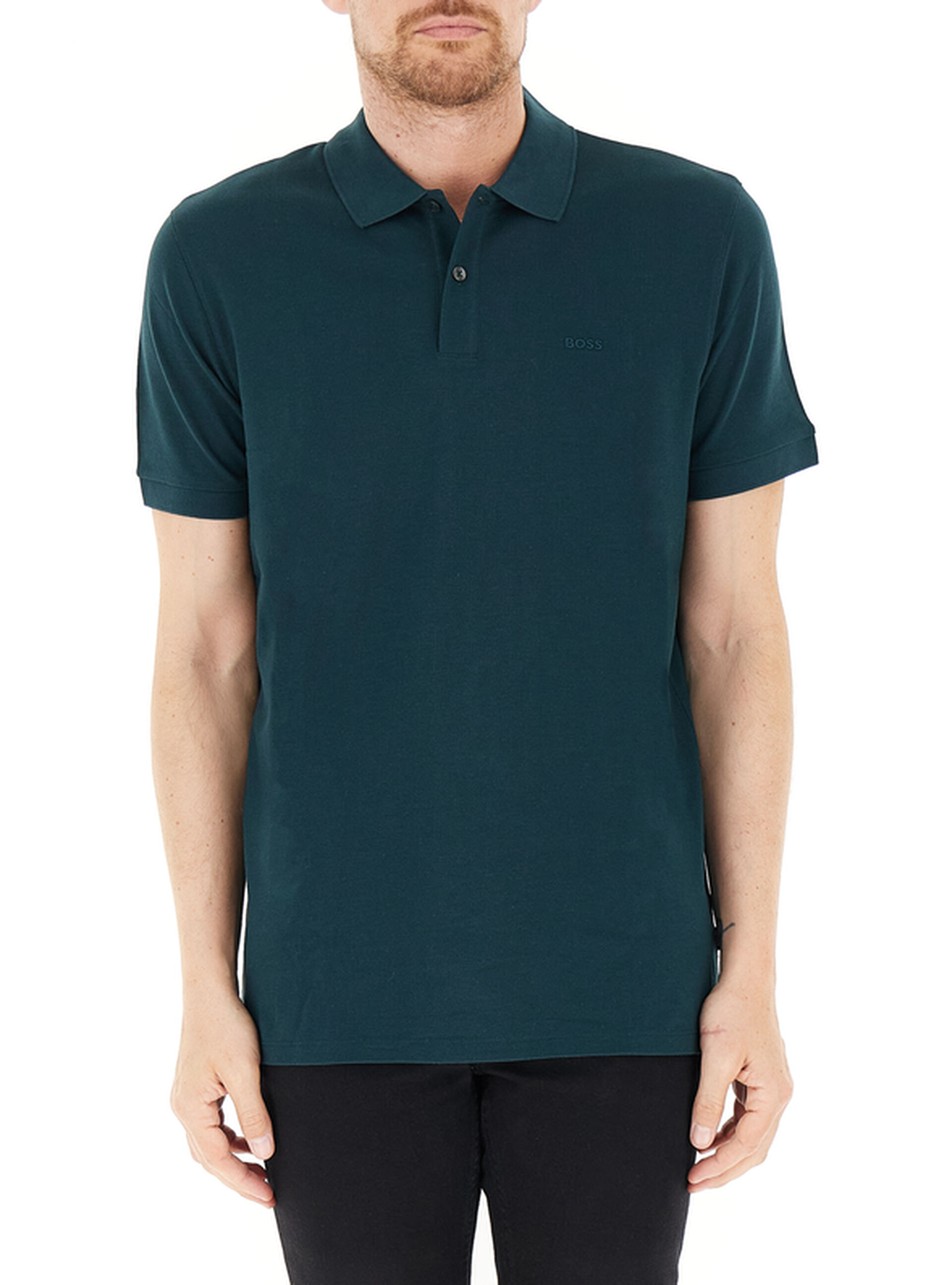 Polo in cotone BOSS PETROLIO