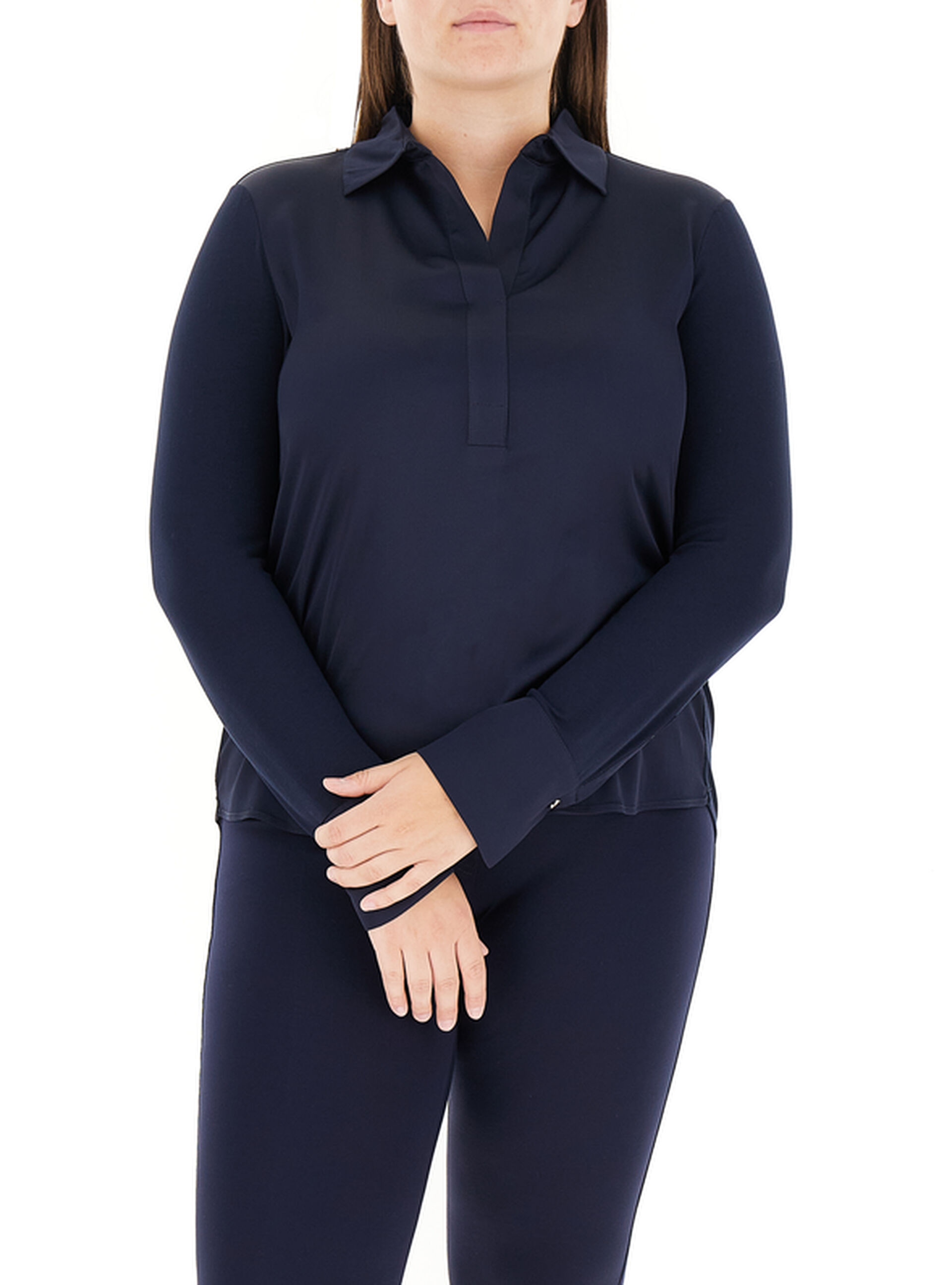 Blusa con colletto BLU NOTTE L