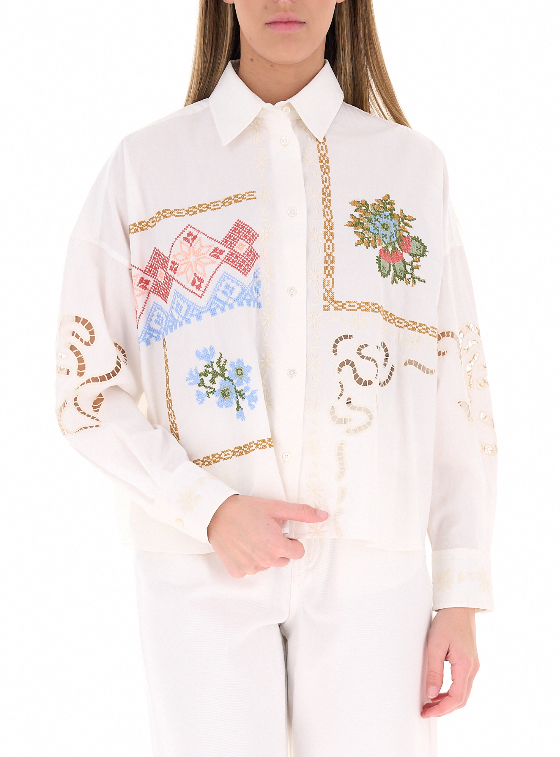Camicia in cotone PANNA