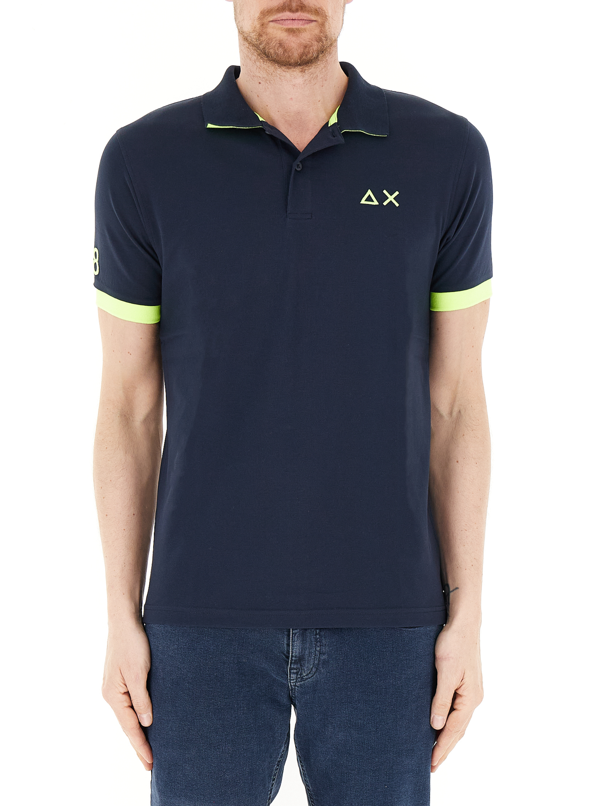 SUN68 Polo in cotone BLU NOTTE