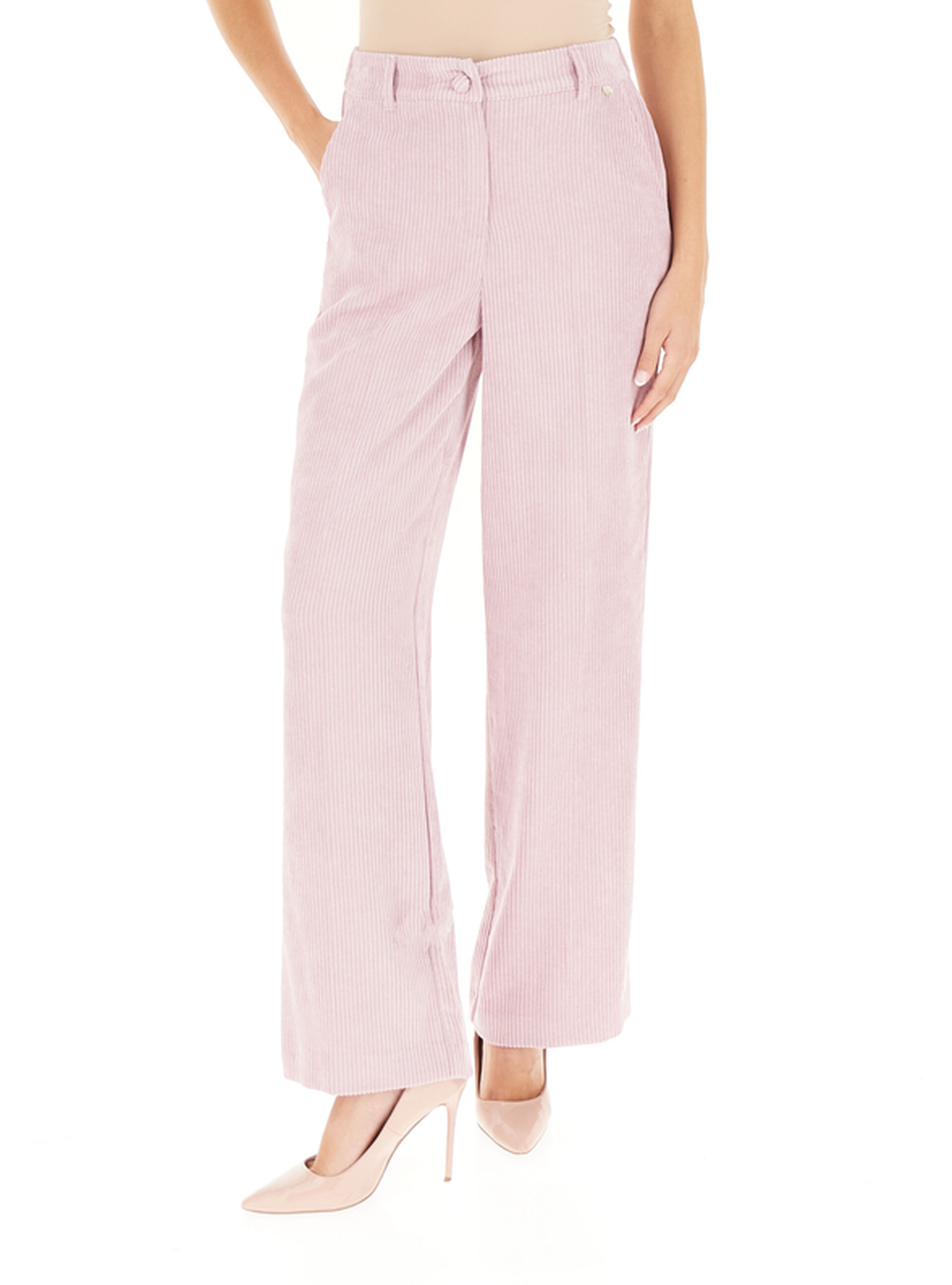 Pantalone in velluto ROSA MALVA