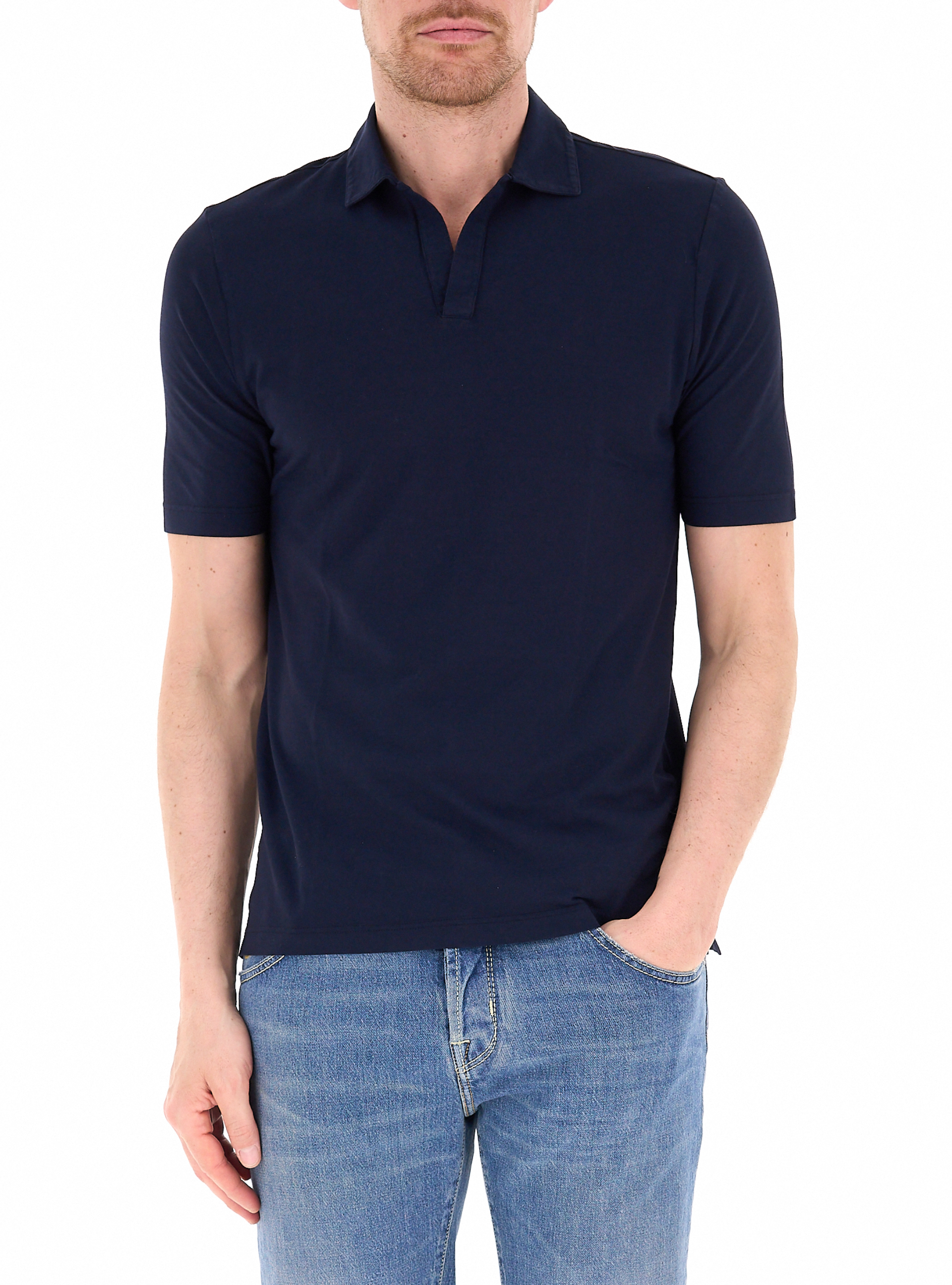 GRAN SASSO Polo in cotone BLU NAVY