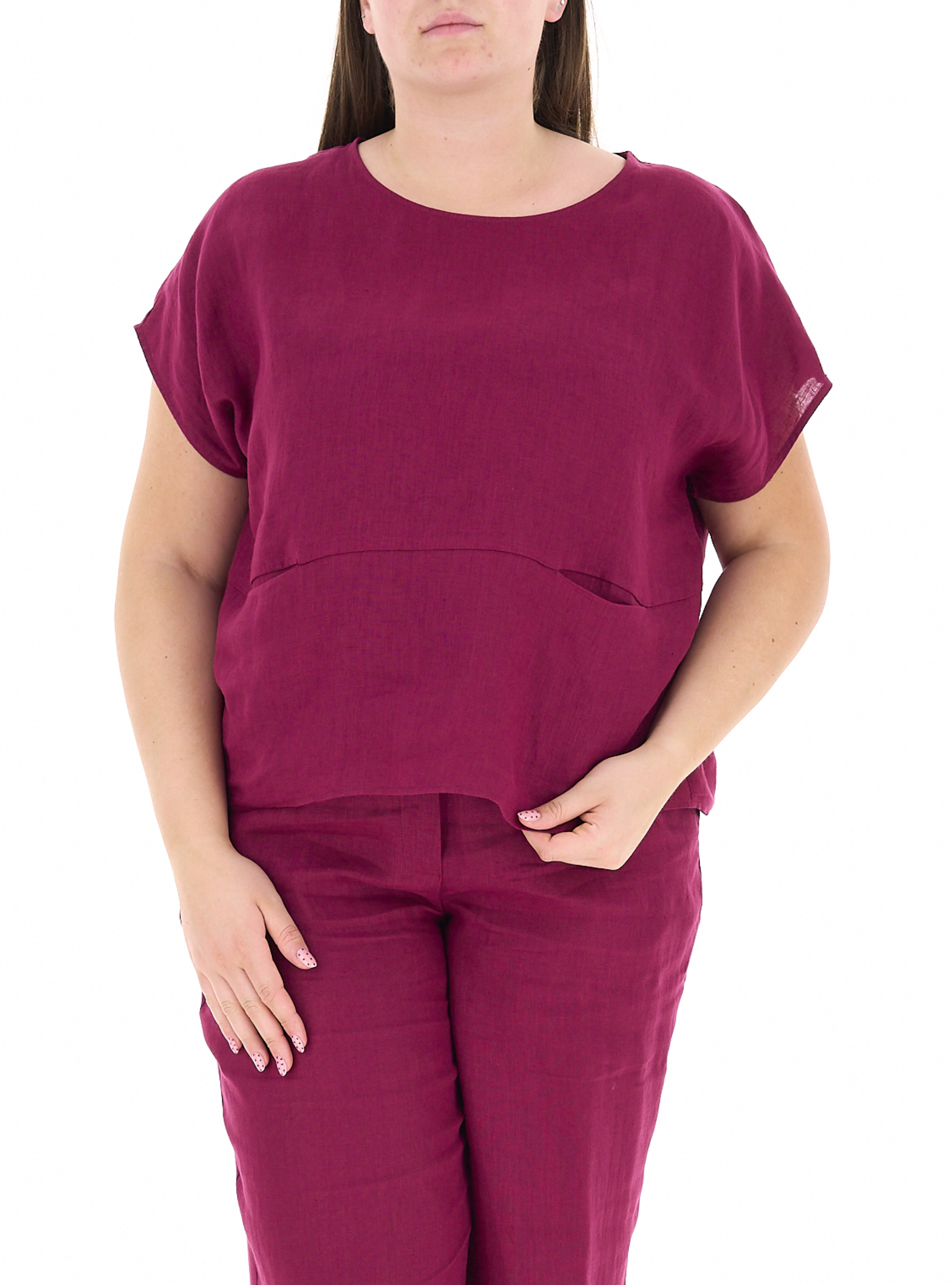 Blusa in lino CICLAMINO 47