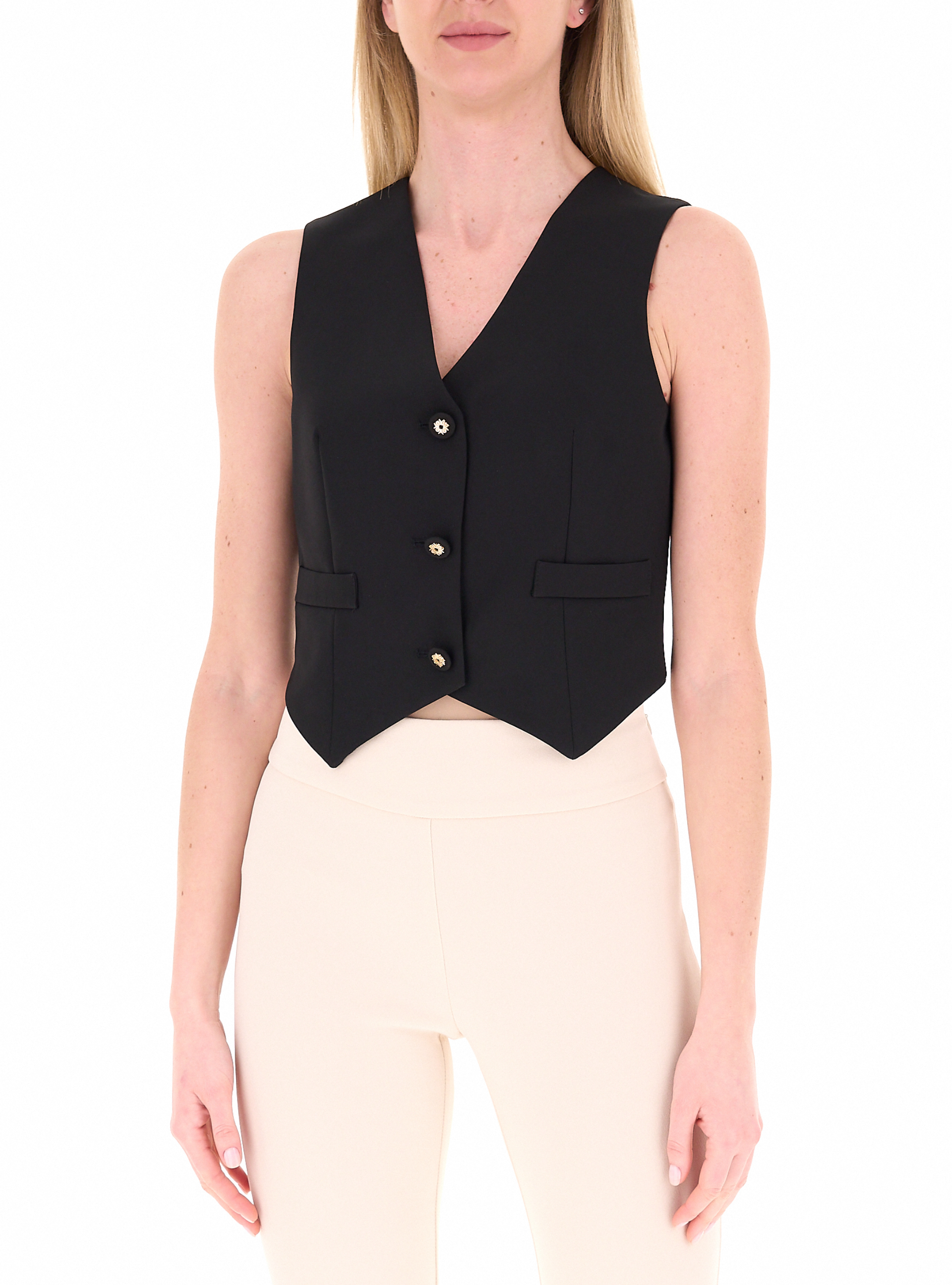 RINASCIMENTO Gilet scollo V NERO
