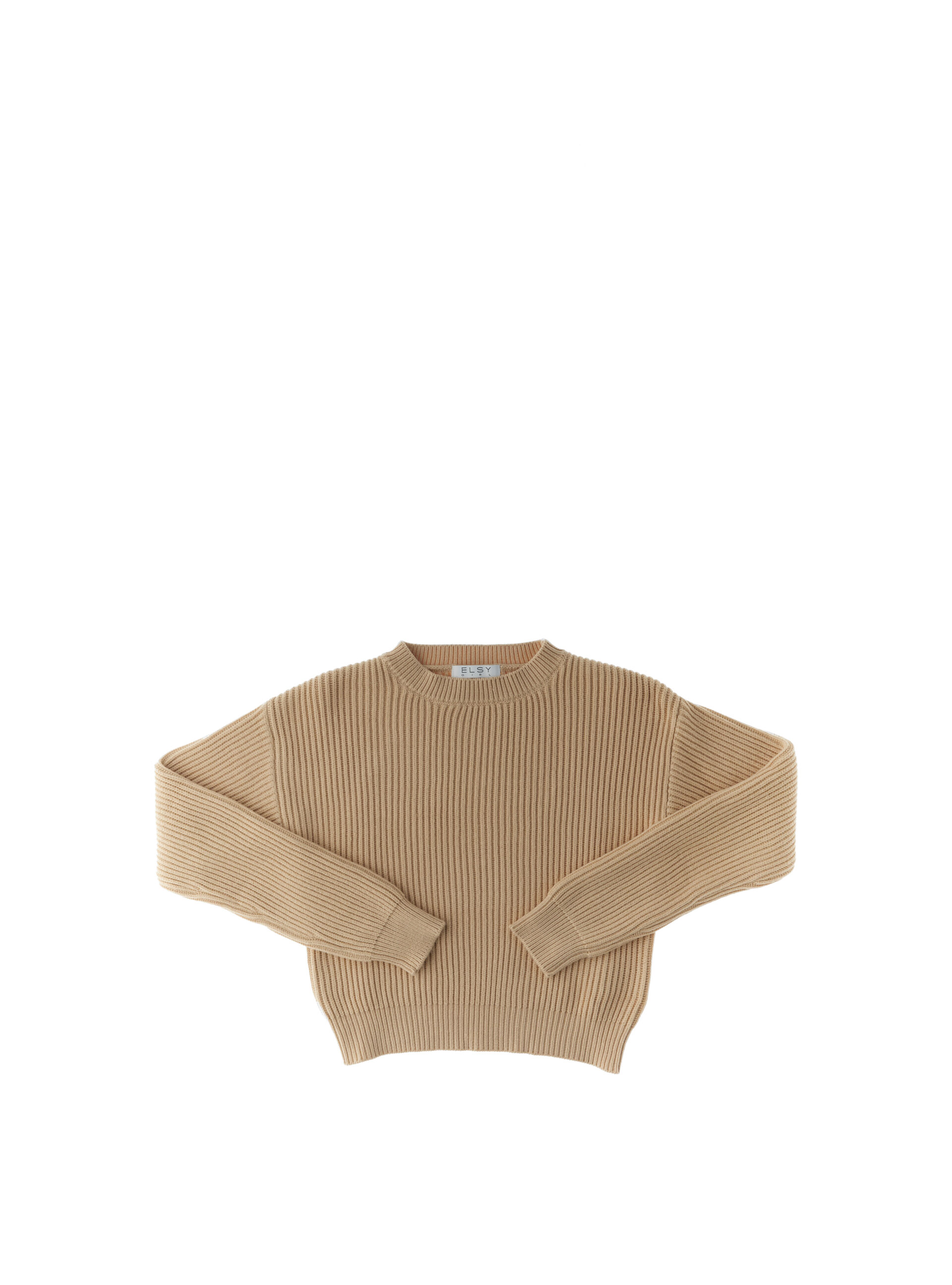 E.L.S.Y. Maglione a costine BEIGE