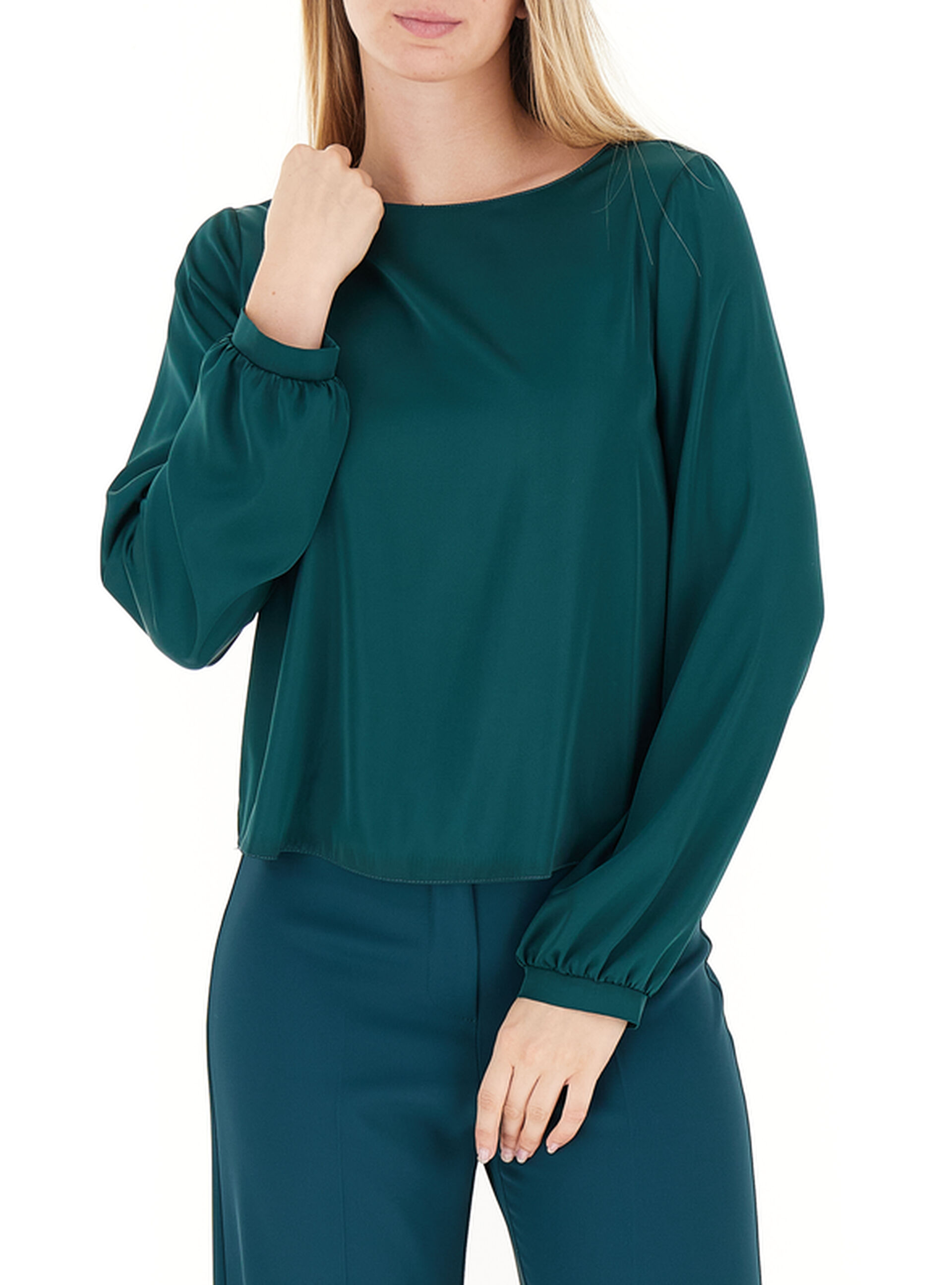 Blusa maniche lunghe PETROLIO