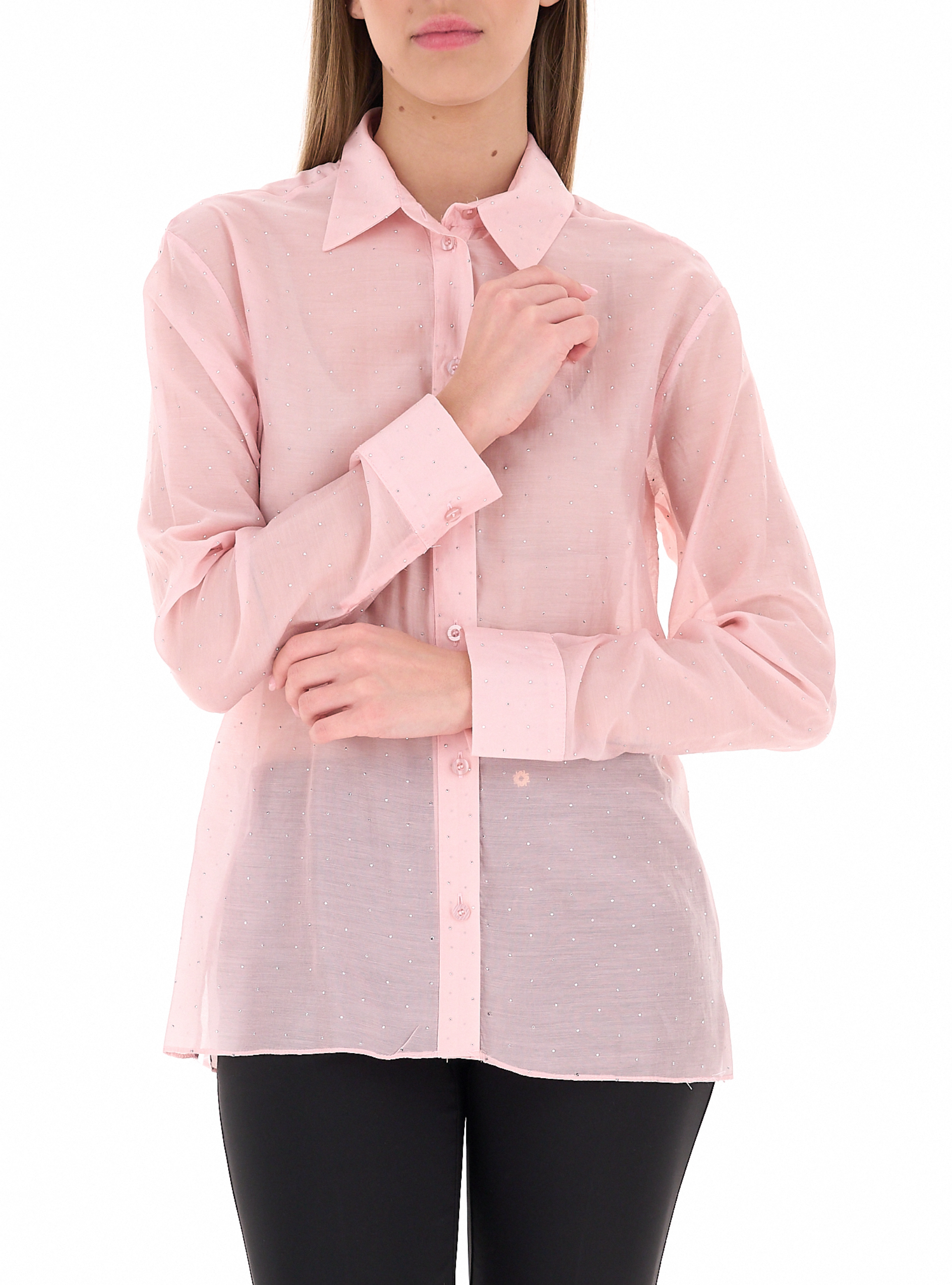 Camicia con strass ROSA