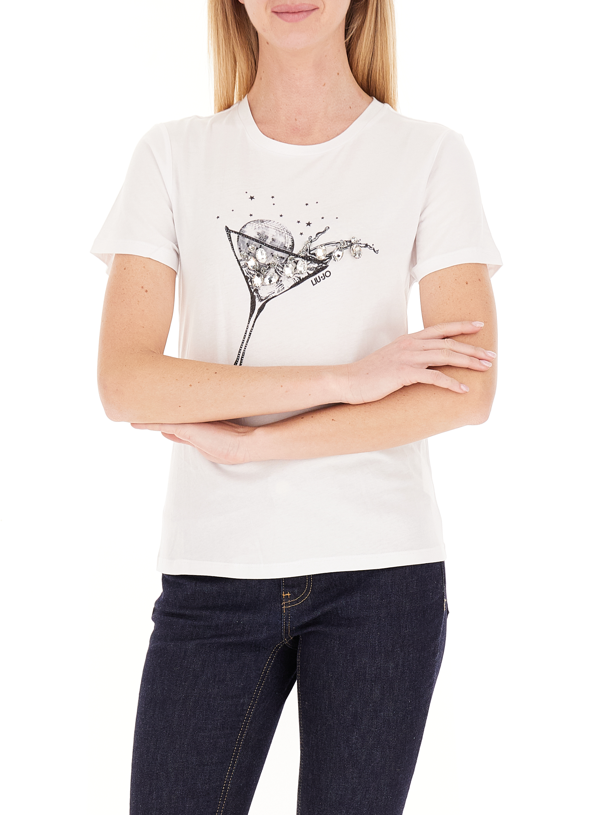 T-shirt girocollo LIU JEANS BIANCO XL