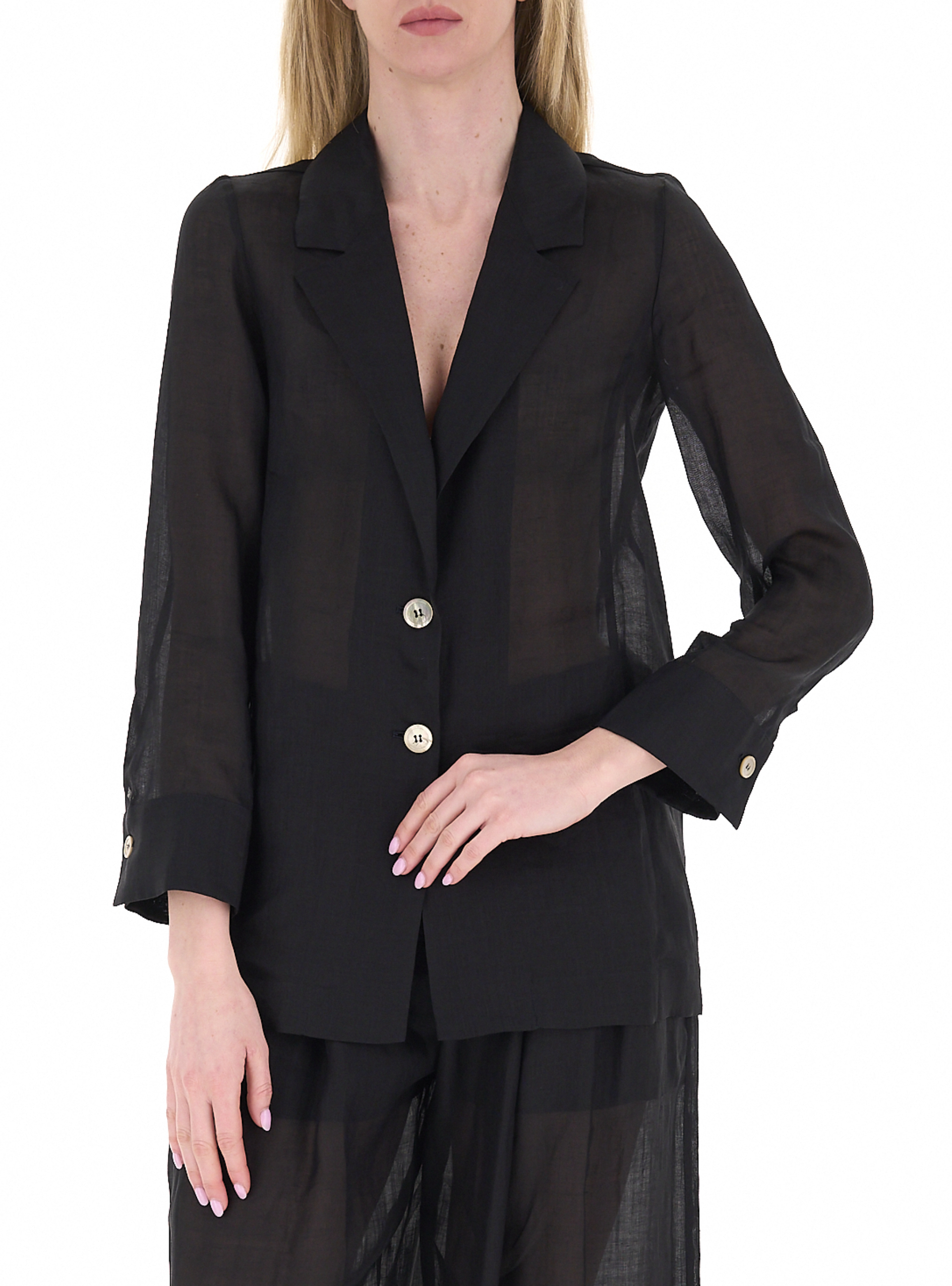 Marella Blazer in lino NERO