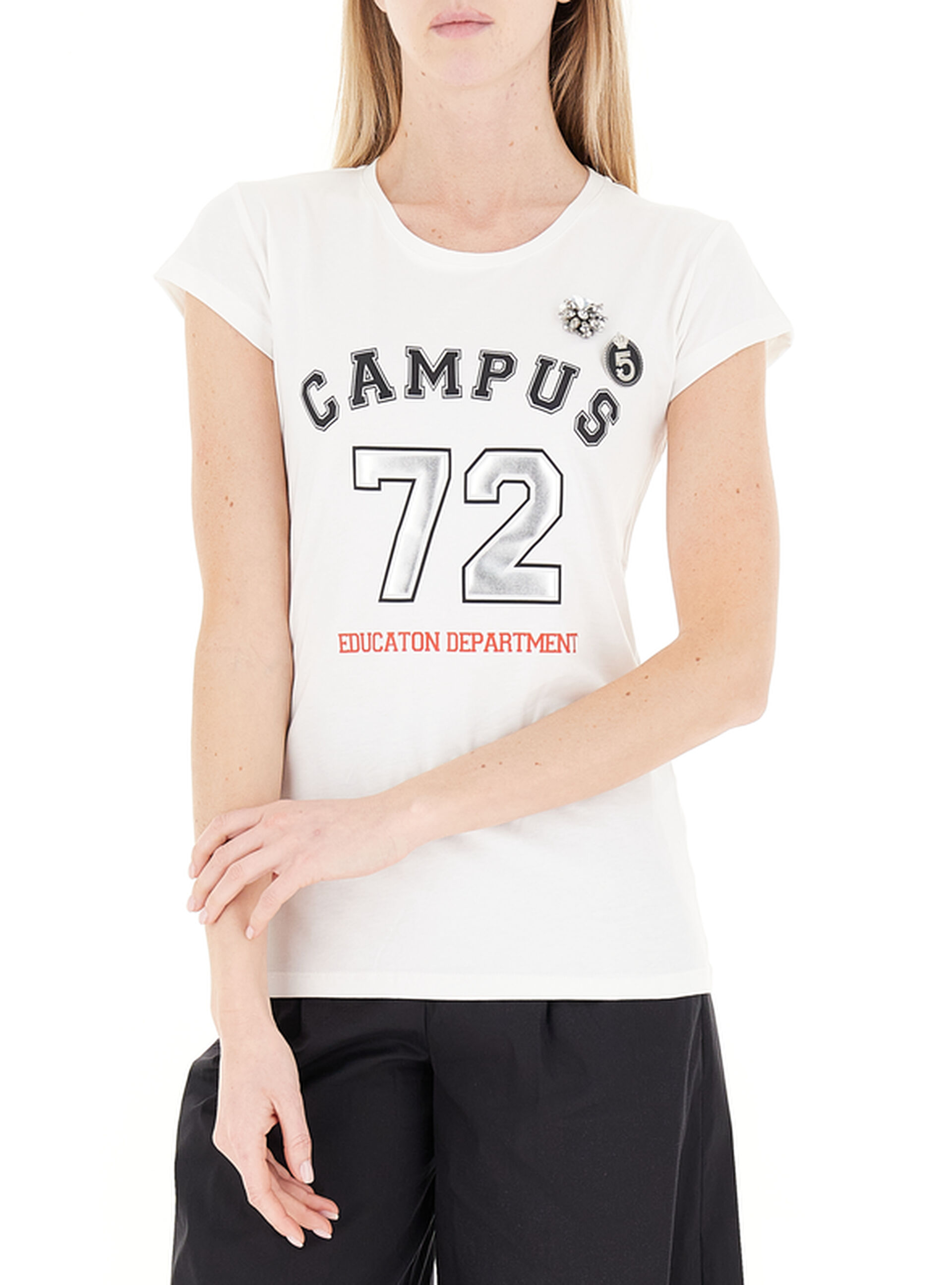 VICOLO T-shirt girocollo BIANCO