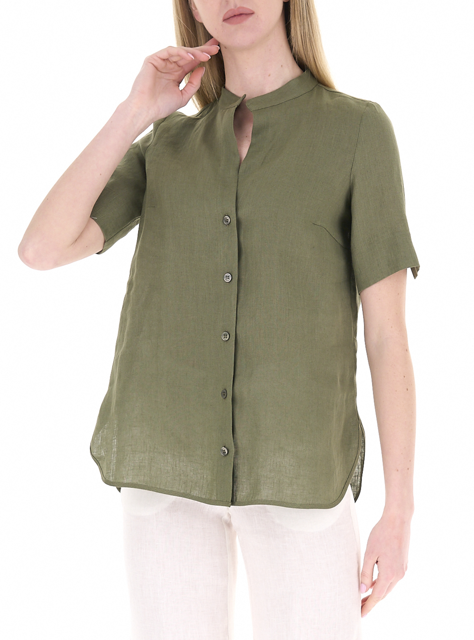Camicia in lino VERDE OLIVA 50